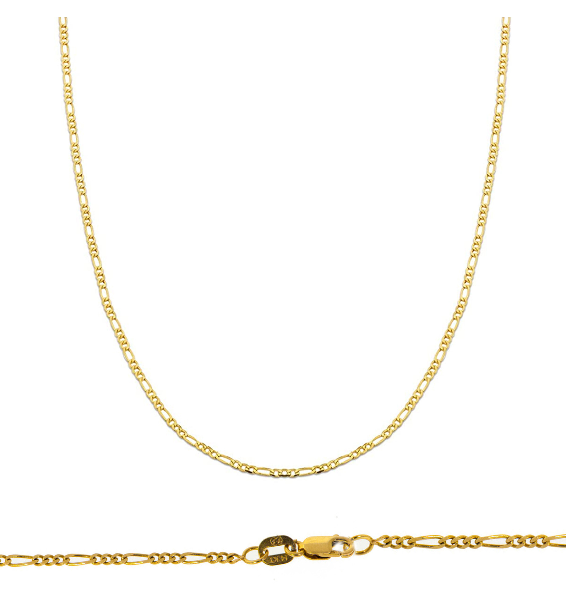 14k Gold 2.5mm Figaro Chain 26 Inches 