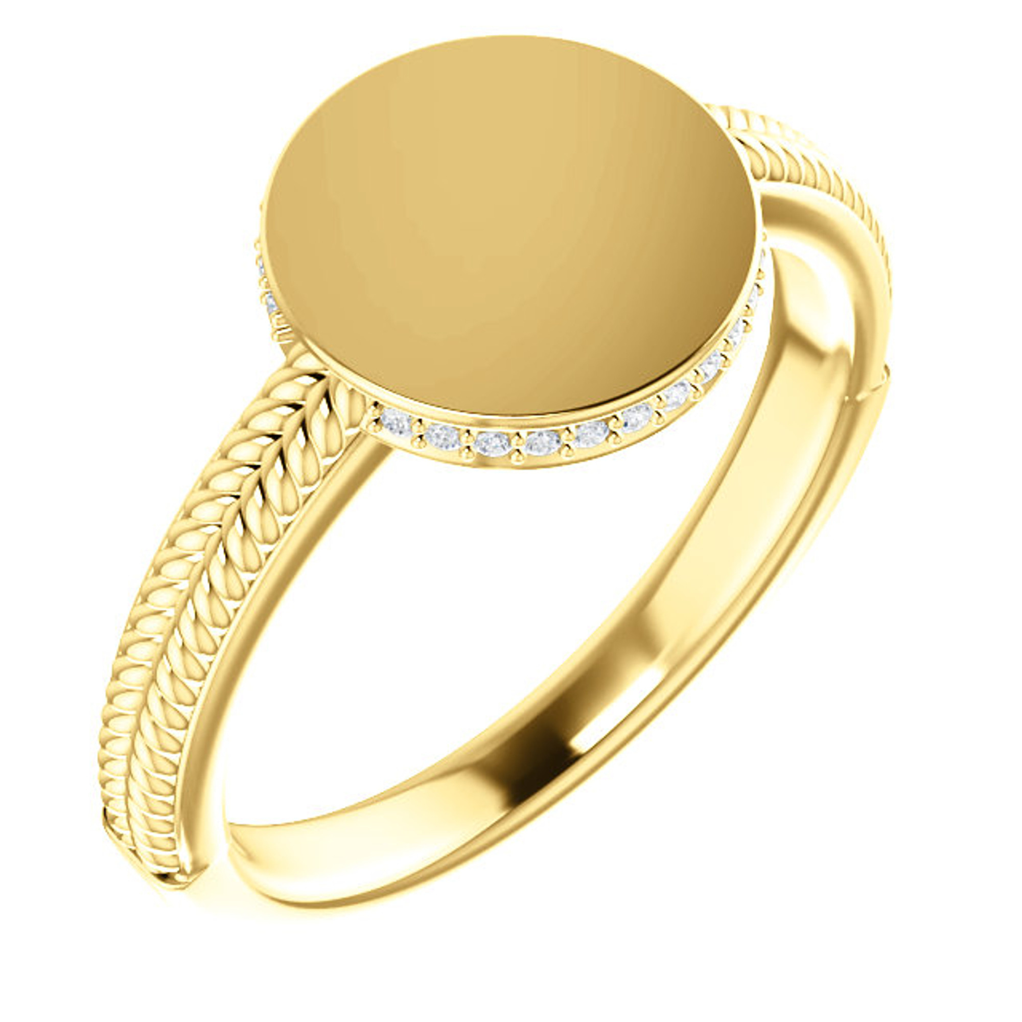 14K Gold Diamond Pinky Signet Ring – FERKOS FJ