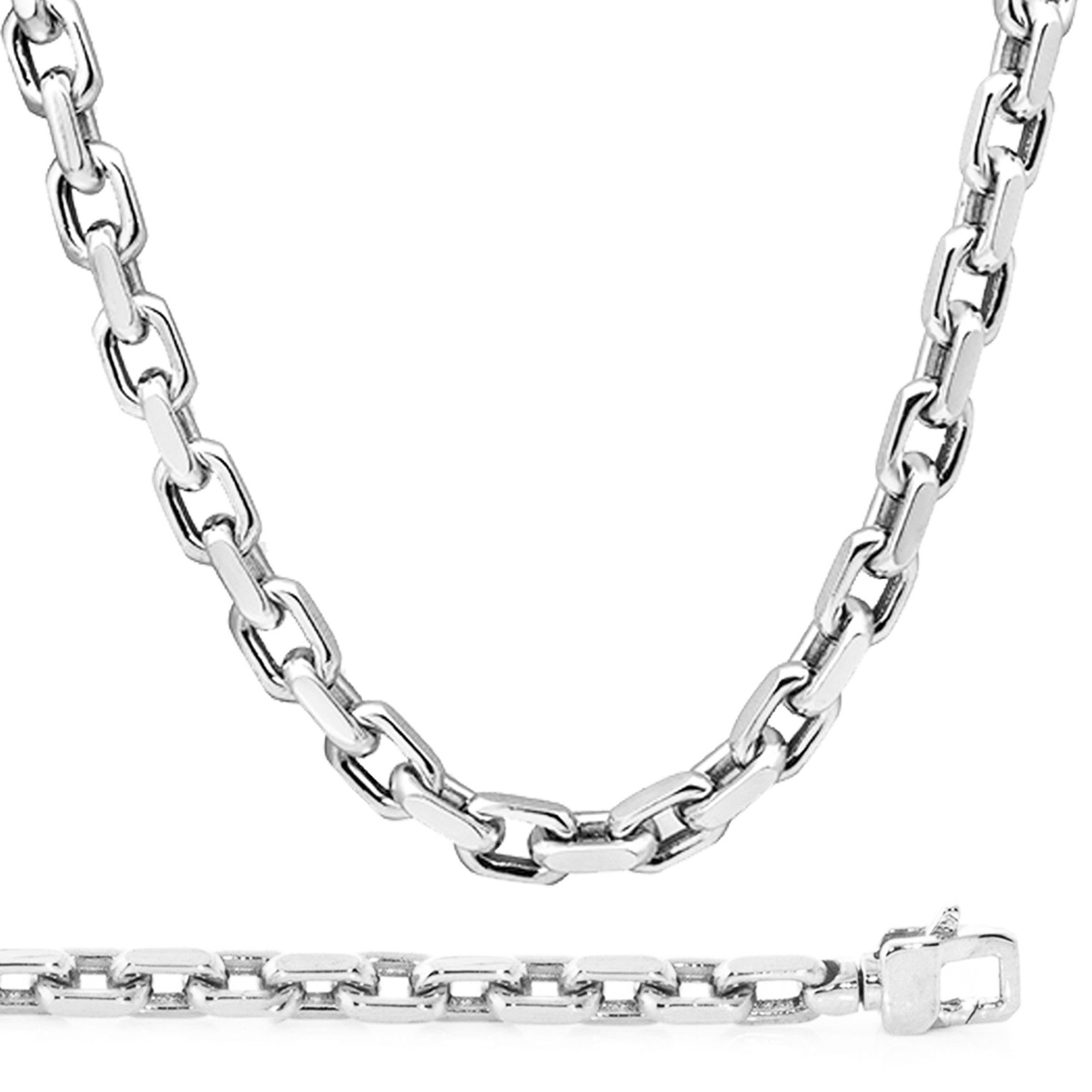 Stainless Steel Square Link Chain Necklace - 24-in. - Men