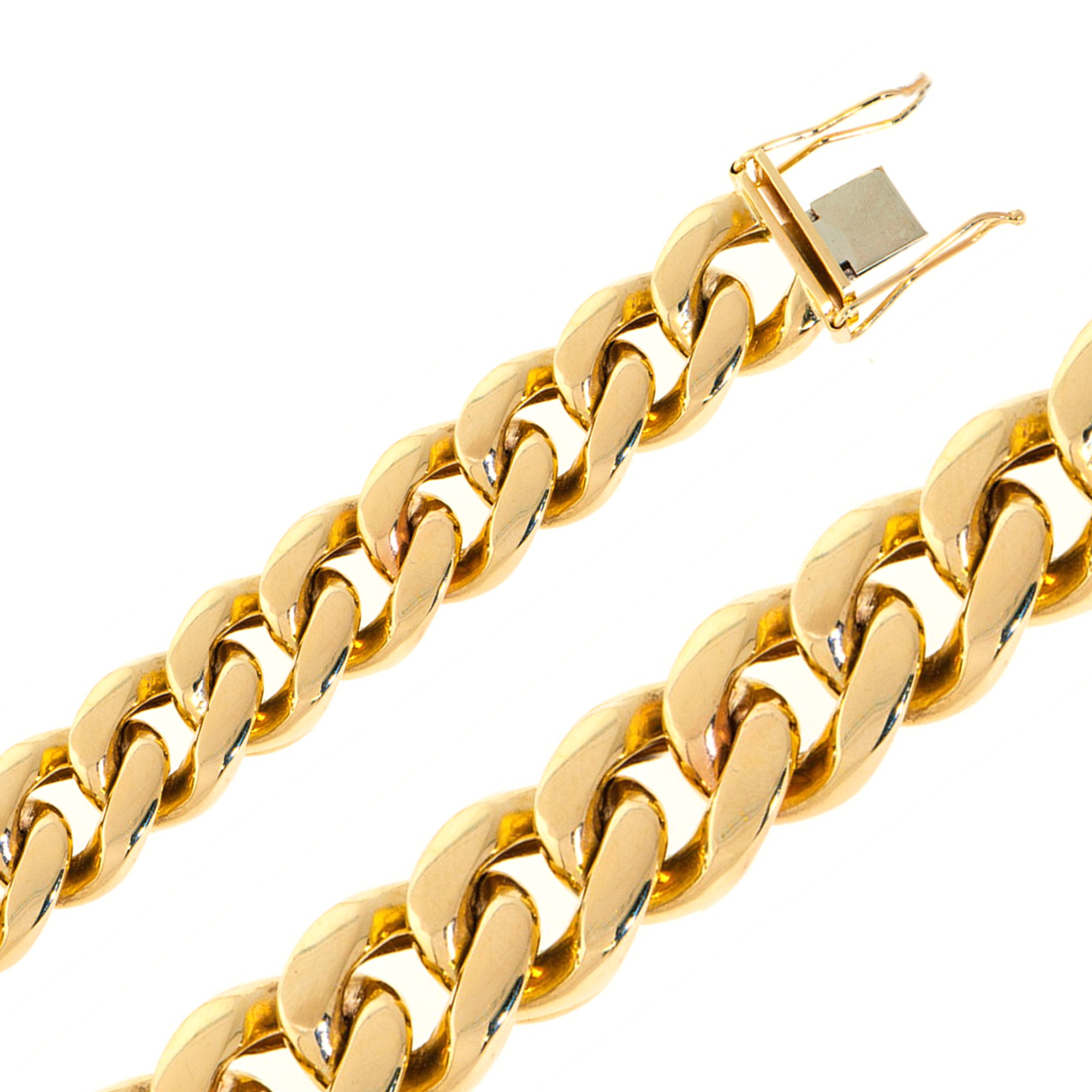 7 mm 14 KT. Yellow Gold Curb Link Chain (chain Length: 20)