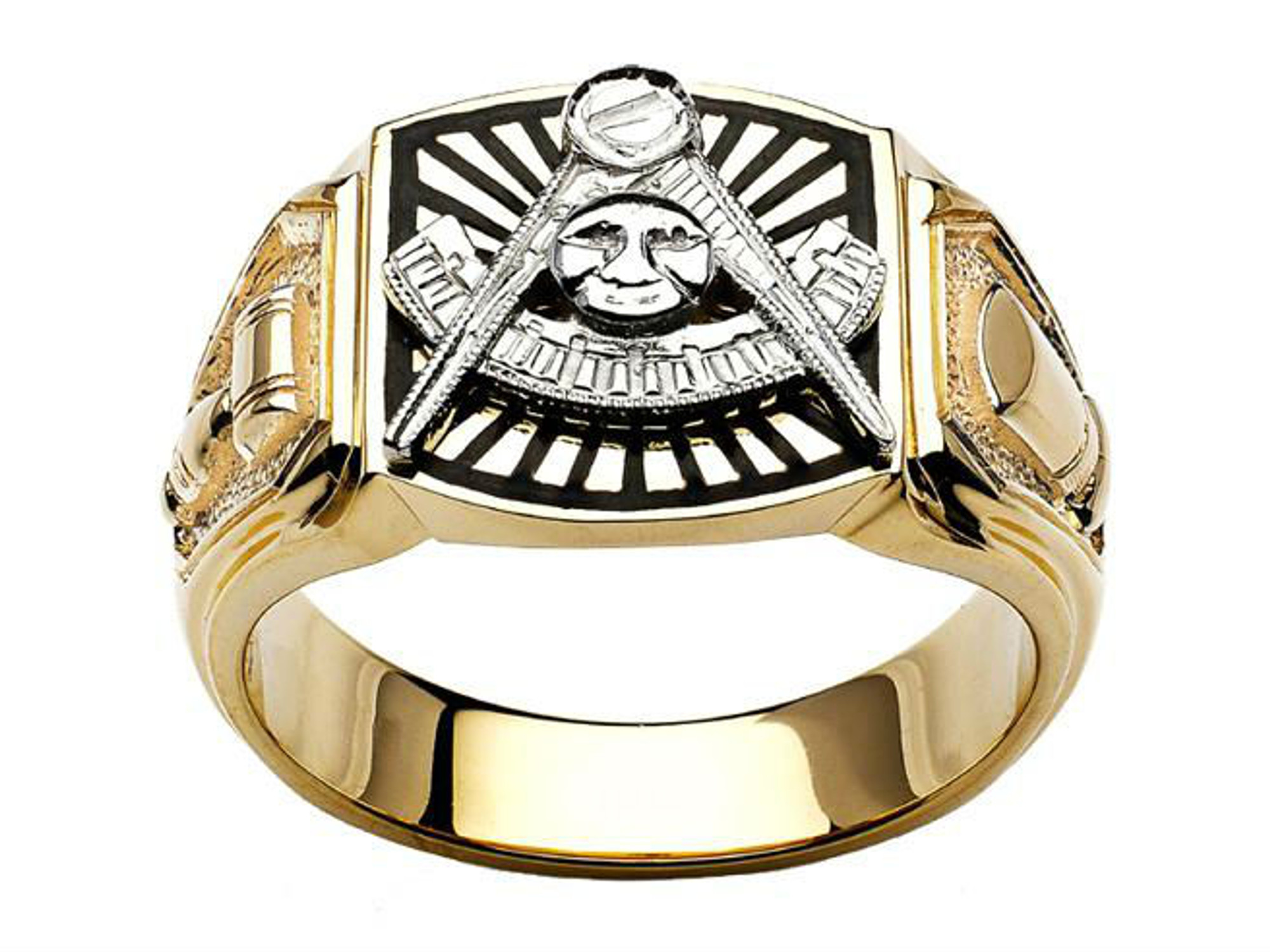 US Jewels Masonic Customizable Men's 14k or 10k Gold Black Genuine Onyx  Solid Back Past Master Ring, Size 8|Amazon.com