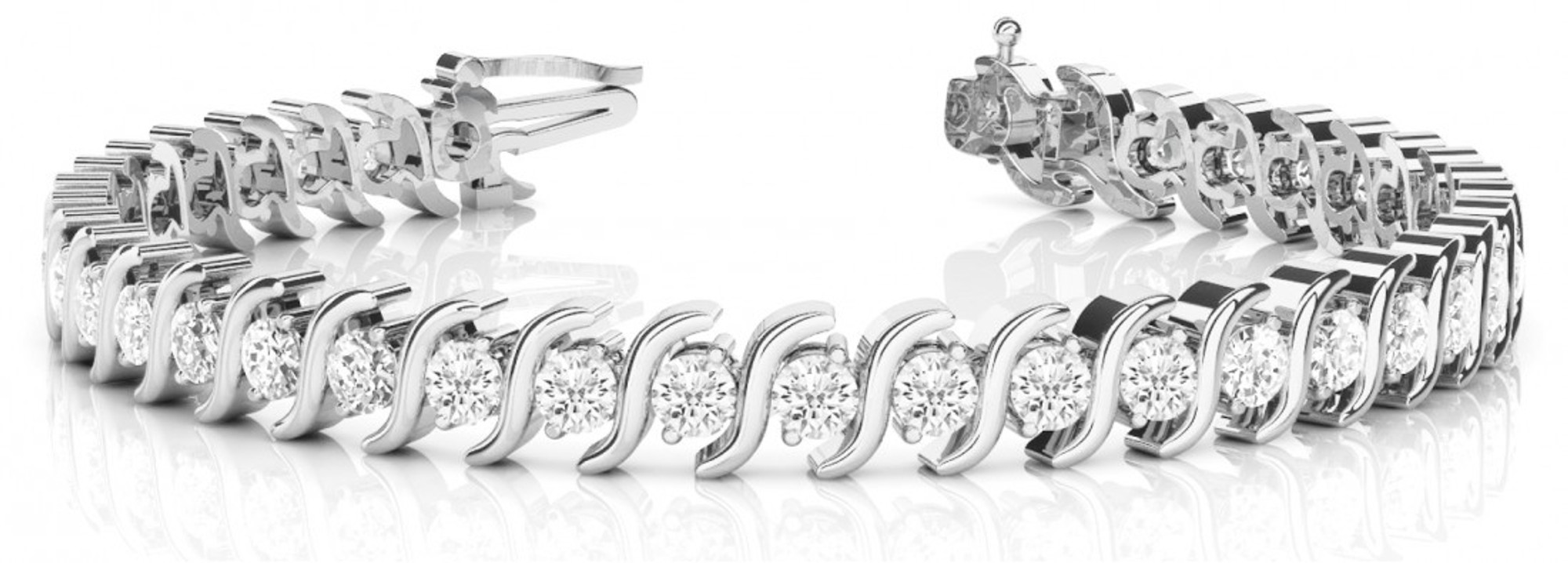 8 Carat Half Bezel Diamond Tennis Bracelet – Reis-Nichols Jewelers