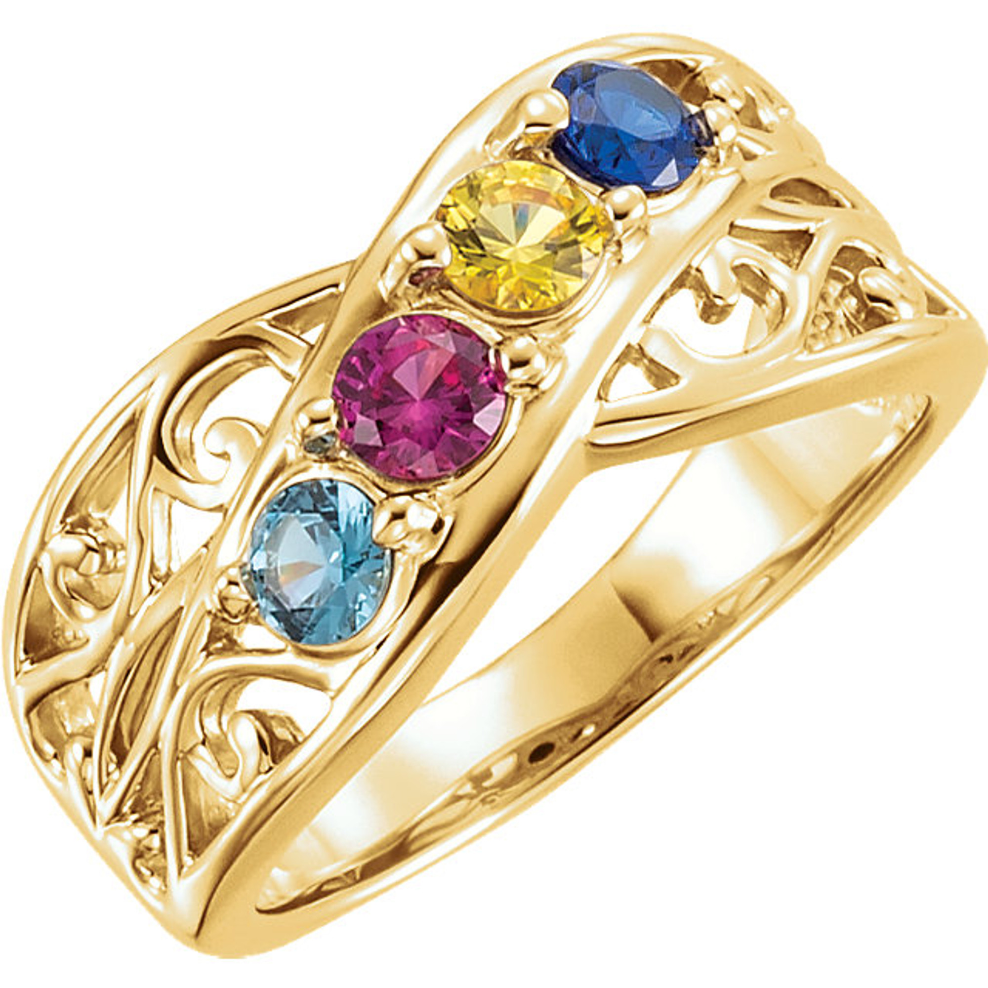 Gold mothers ring 4 shop stones