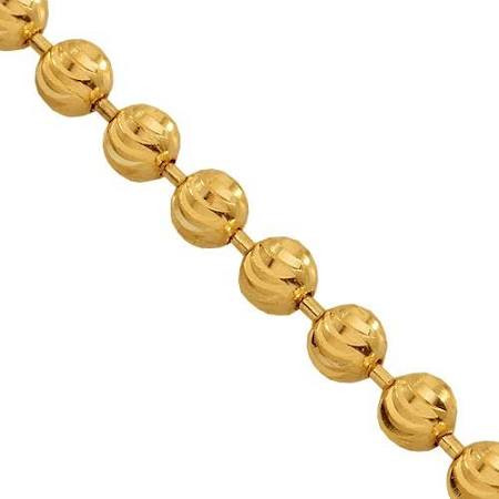 thumbnail image 2 of 14K Yellow Gold Diamond-Cut Ball Bead Chain Necklace - 1mm, 16-24 Inch Lengths 2 of 10