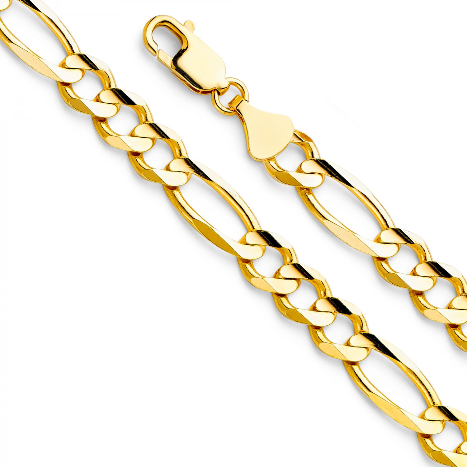 14k Gold 8mm Figaro Chain 28 Inches 