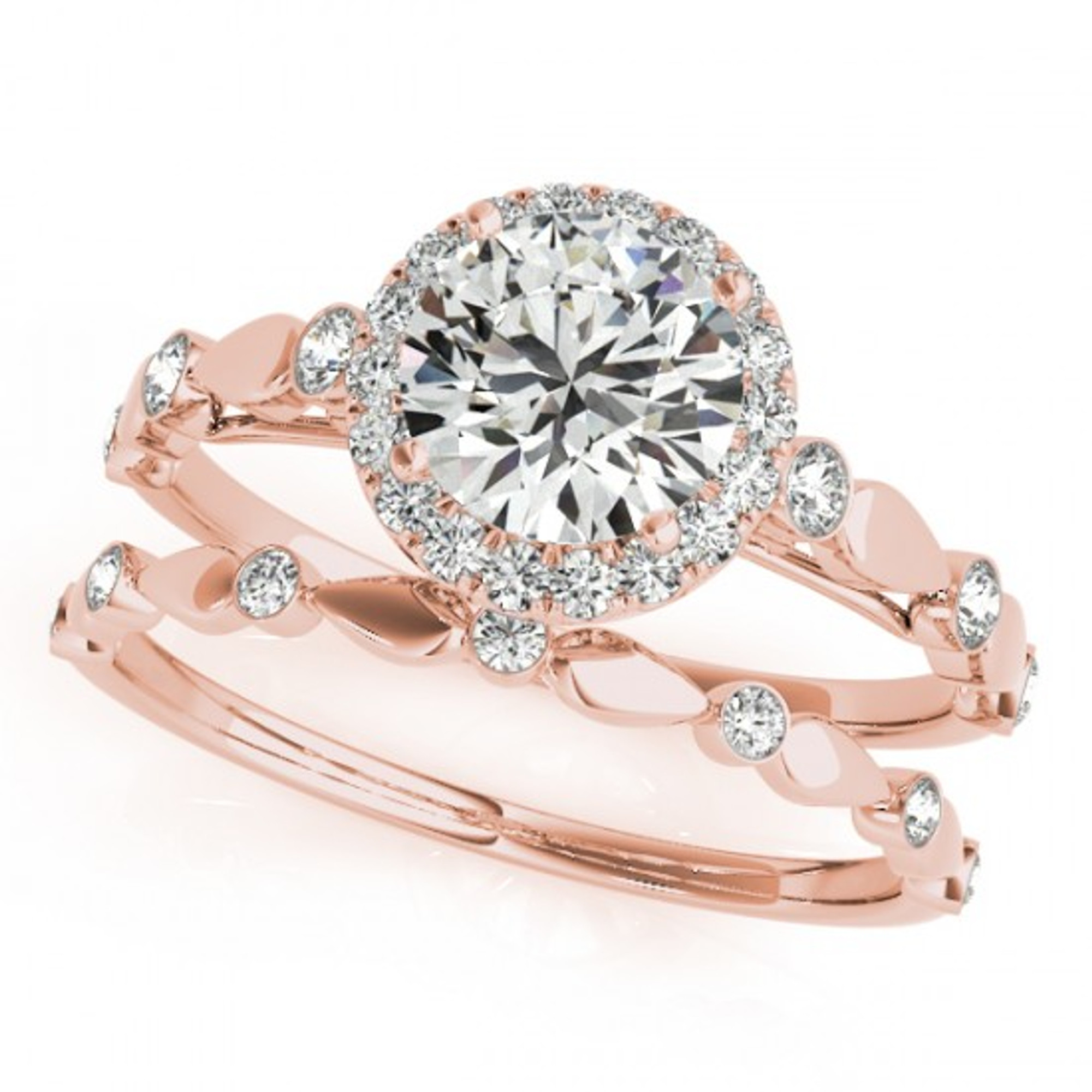 6 Prongs Single Diamond Platinum & Rose Gold ring for women JL PT 1145