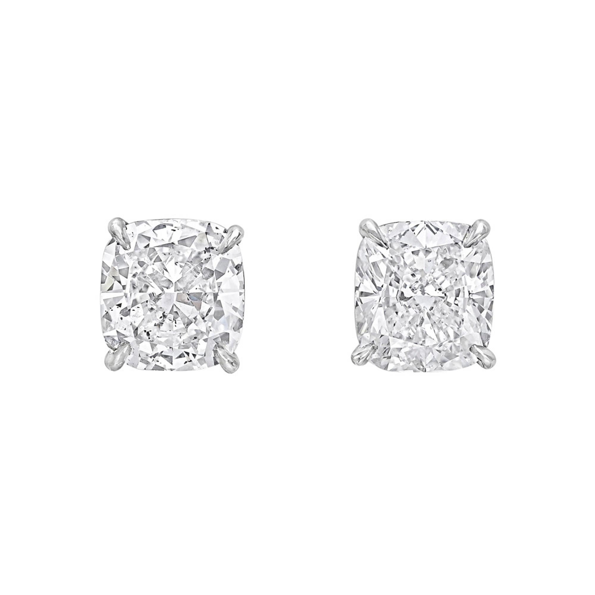 Cushion Cut Diamond Stud Halo Earrings in 14kt. White Gold (2.50ct. tw.)