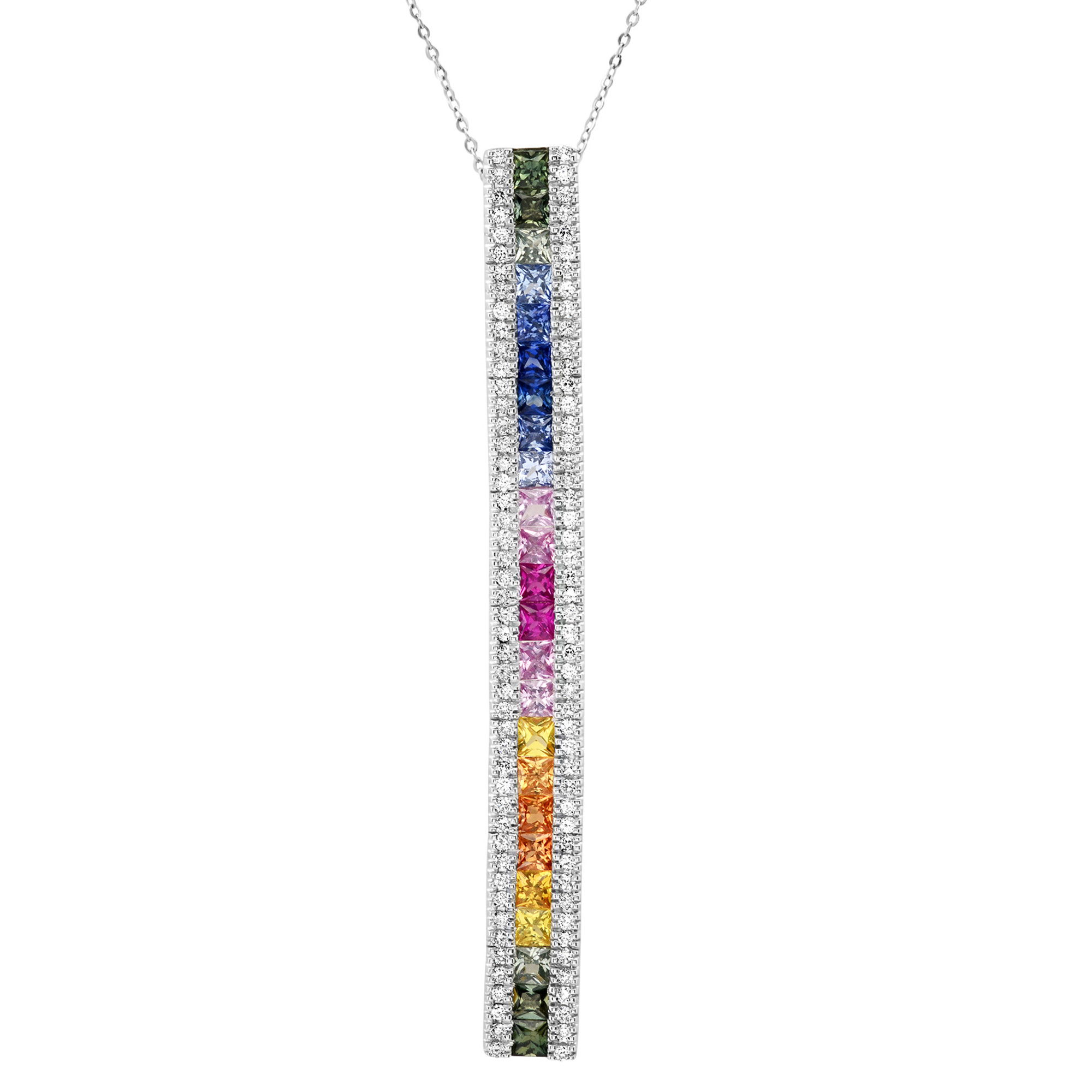 Rainbow Sapphire Diamond Dope Necklace