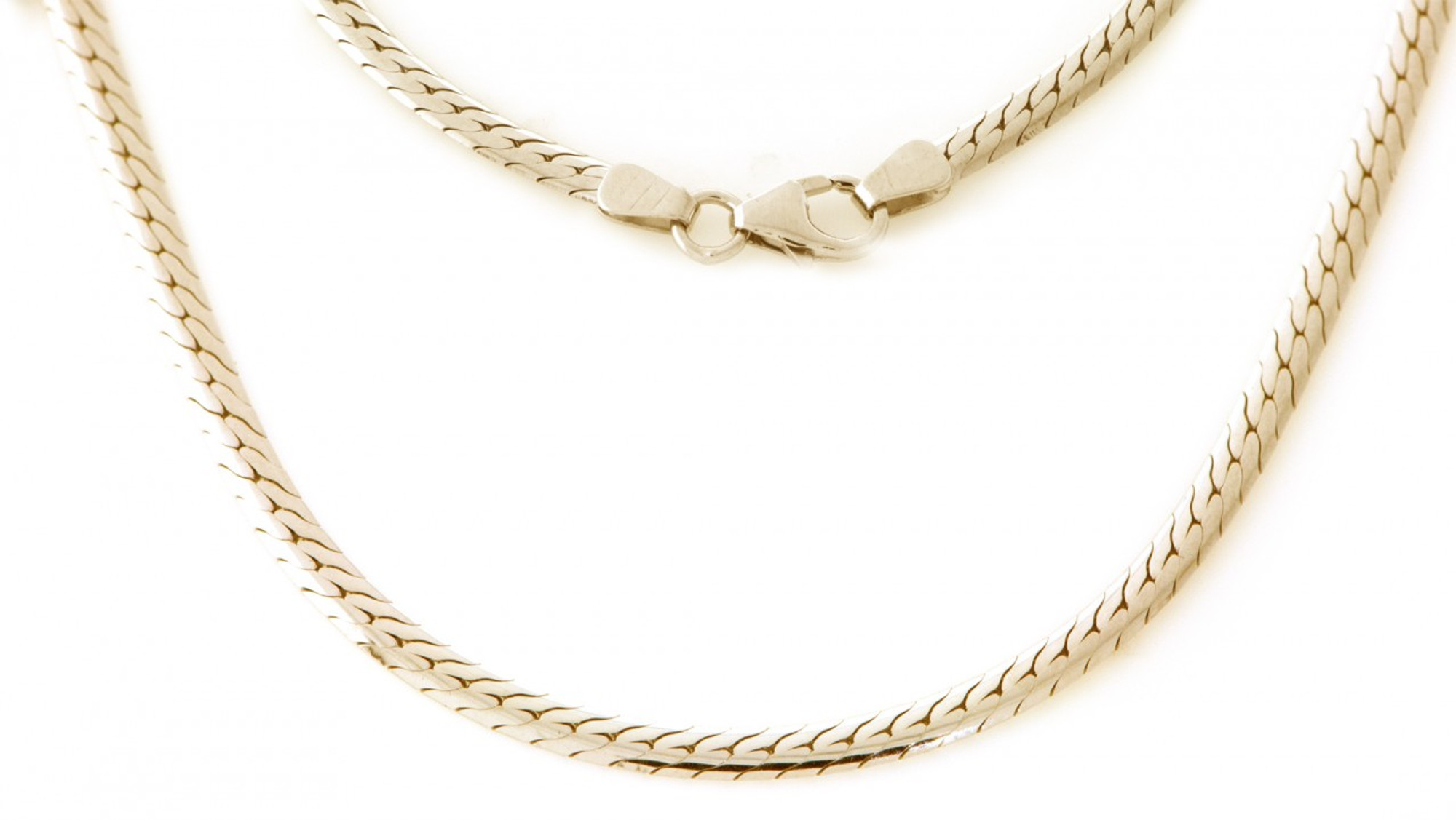 Stainless Steel Herringbone Chain Necklace - Silver – Sophia Collection