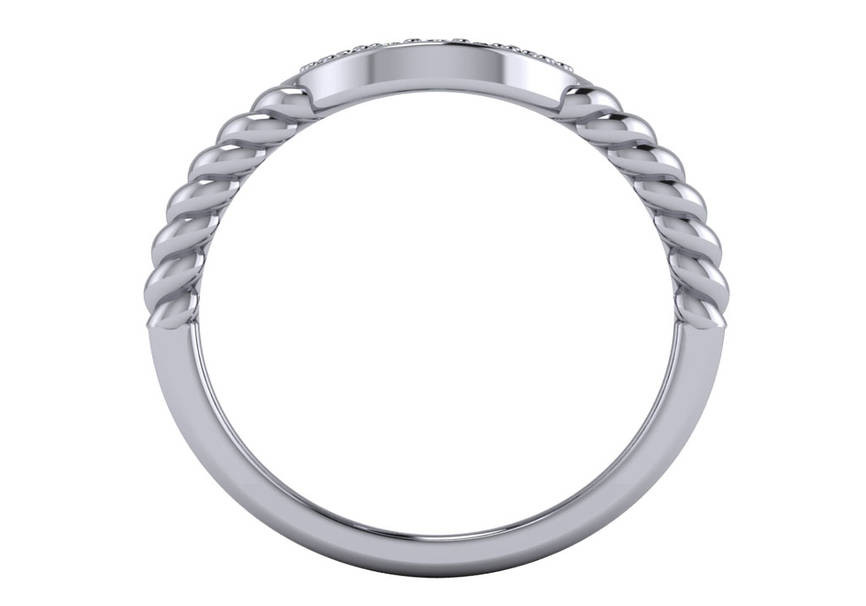 14k White Gold Women's 0.25ct Diamond Horseshoe Ring 7.0 mm x 13.00mm