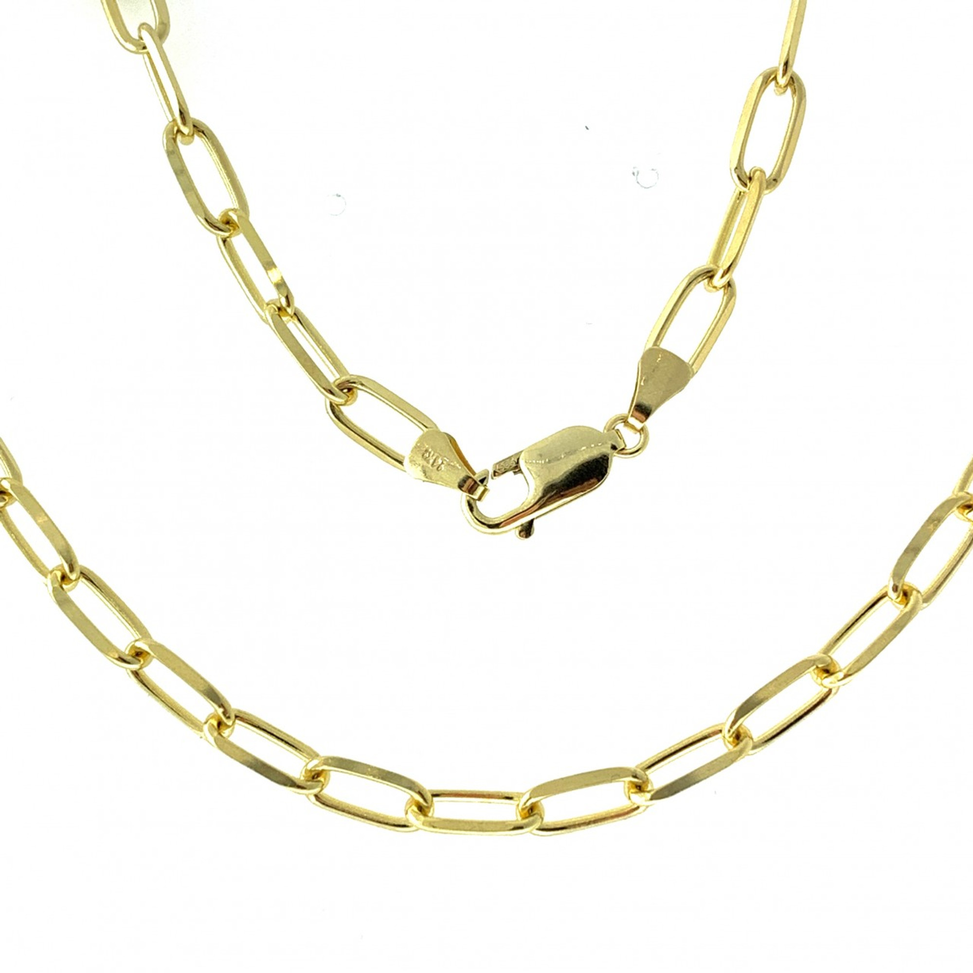 Buy Solid 18K Gold Paperclip Necklace Bracelet 2mm 3.3mm, Genuine 18K Gold  Chain, Ladies 18 Karat Gold Necklace, Ladies Gold Chain Online in India -  Etsy