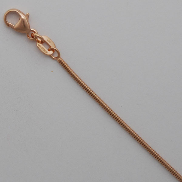 18k Rose Gold 1.2mm Round Snake Chain 