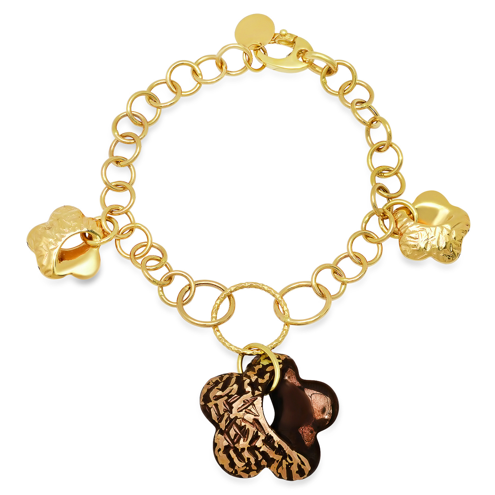 FRANKLIN Gold Charm Bracelet with 0.17ct Diamonds — Rockford Collection