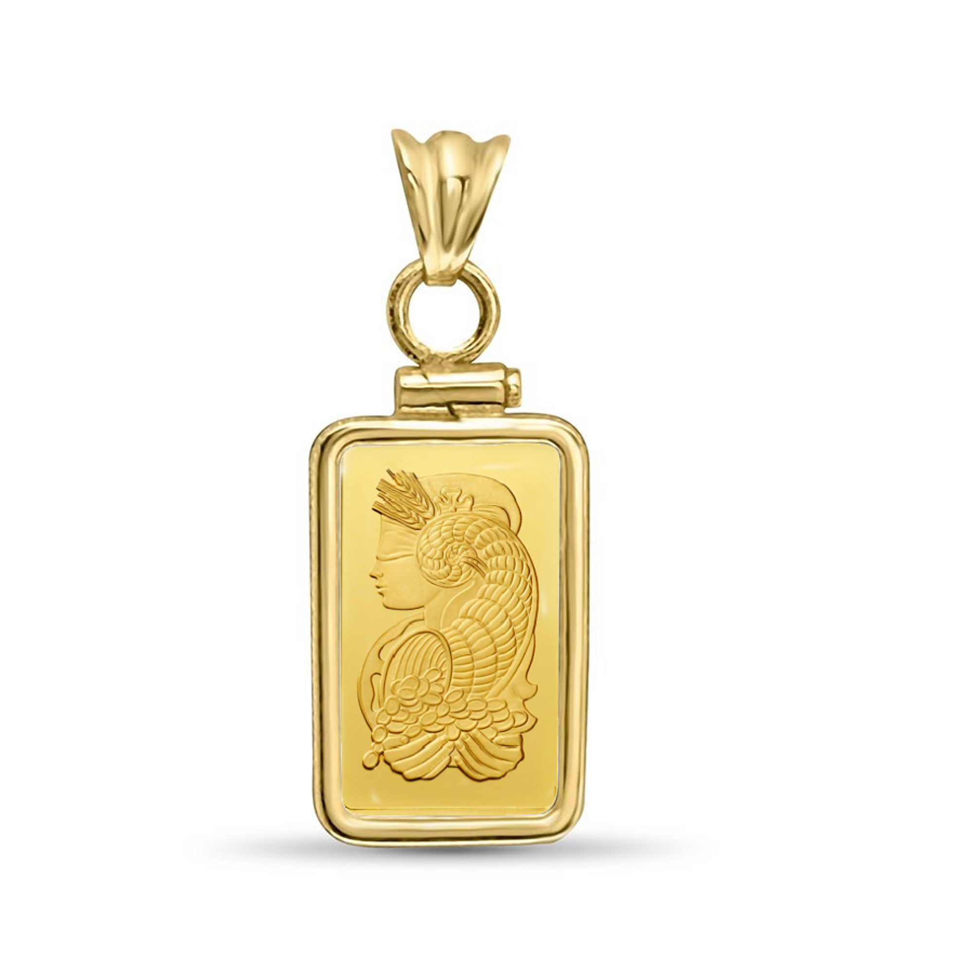 Quality Gold 14k 3D Gold Bar Pendant C3216 - Getzow Jewelers