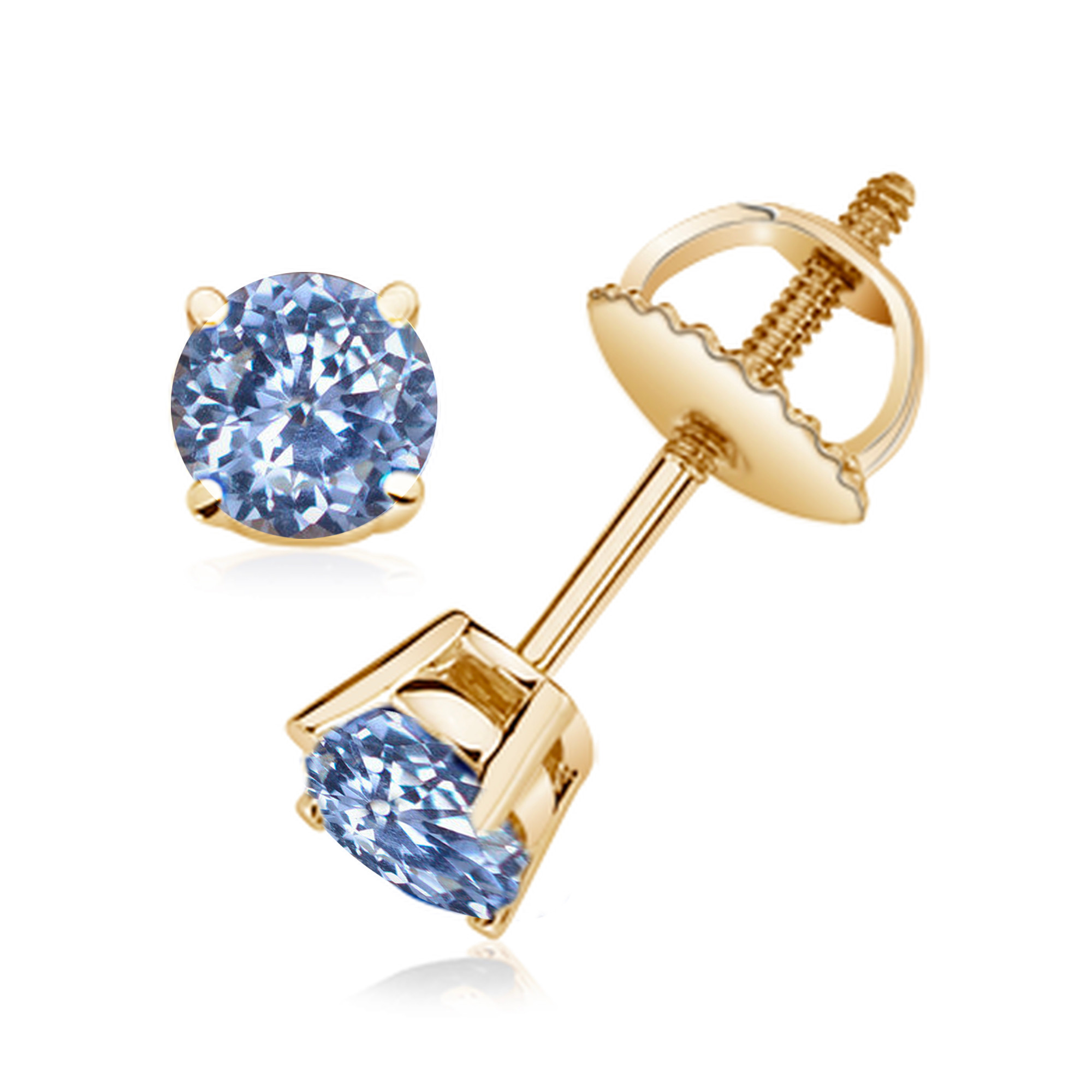 Cluster Blue Sapphire And Diamond 1.60ct Earrings 9K Yellow Gold - Moselle  | Angelic Diamonds