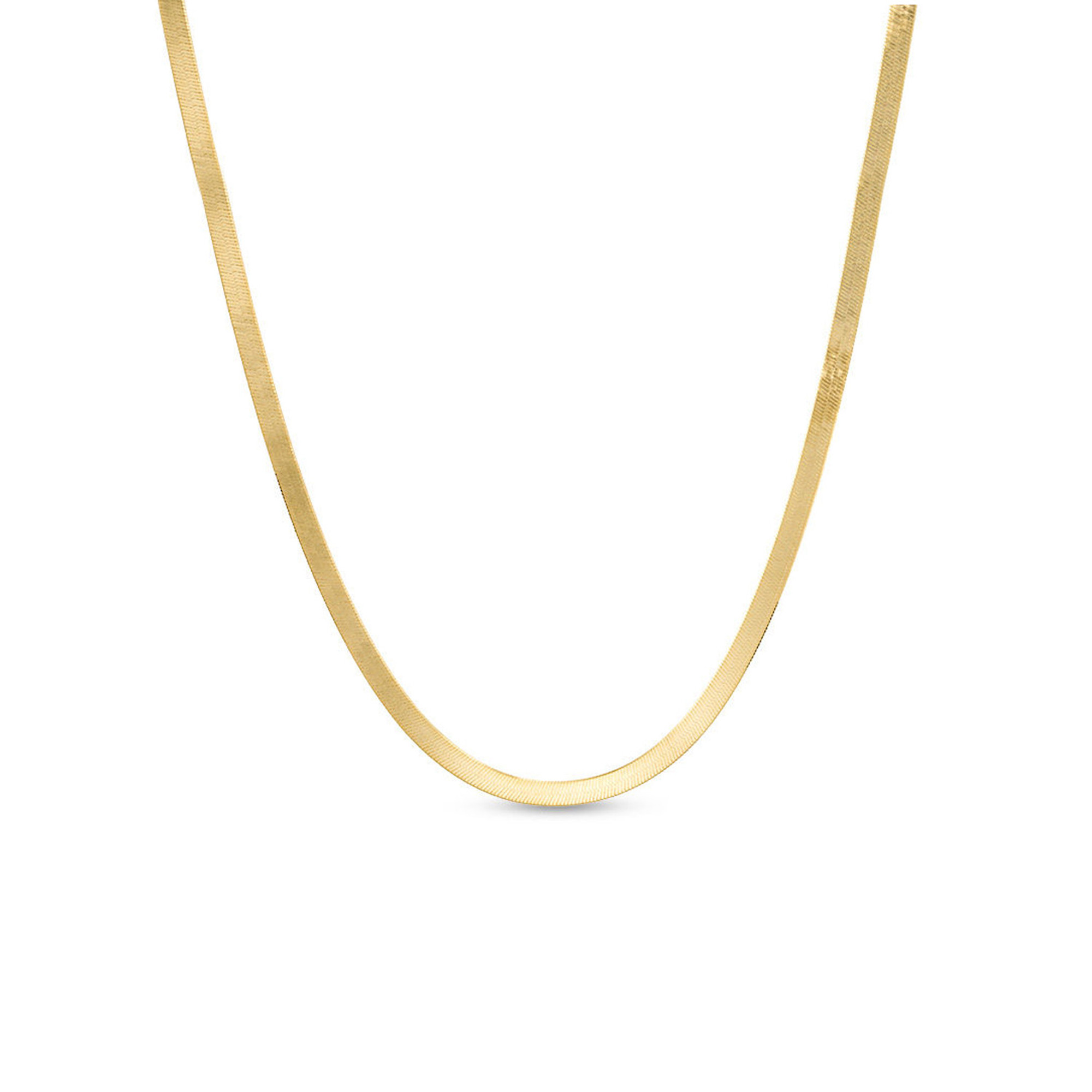 18k Yellow Gold 3.5mm Herringbone Chain 16 Inches | Sarraf.com