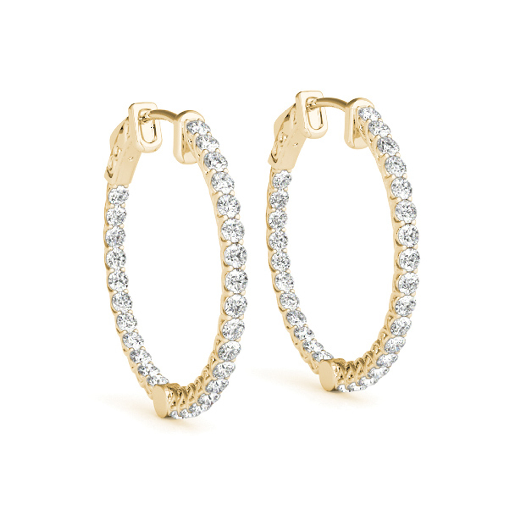 Diamond Double C Hoop Earrings