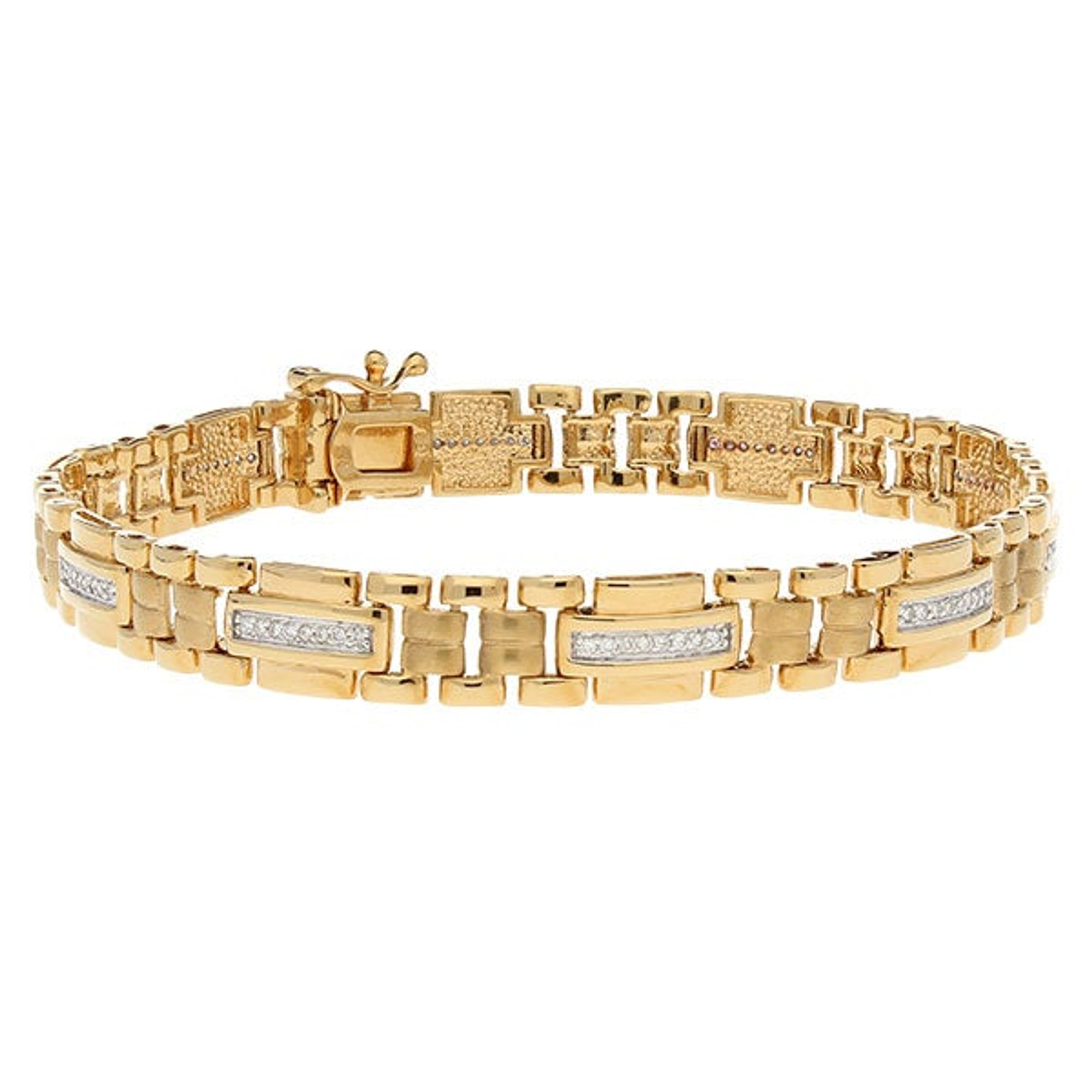 Mens diamond link bracelet Clearance