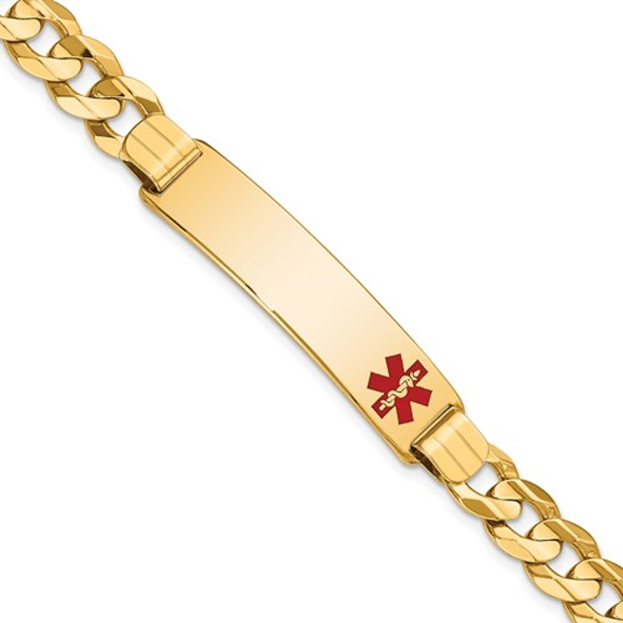 14k Gold 7.0mm Medical Id Bracelet 8 Inches | Sarraf.com