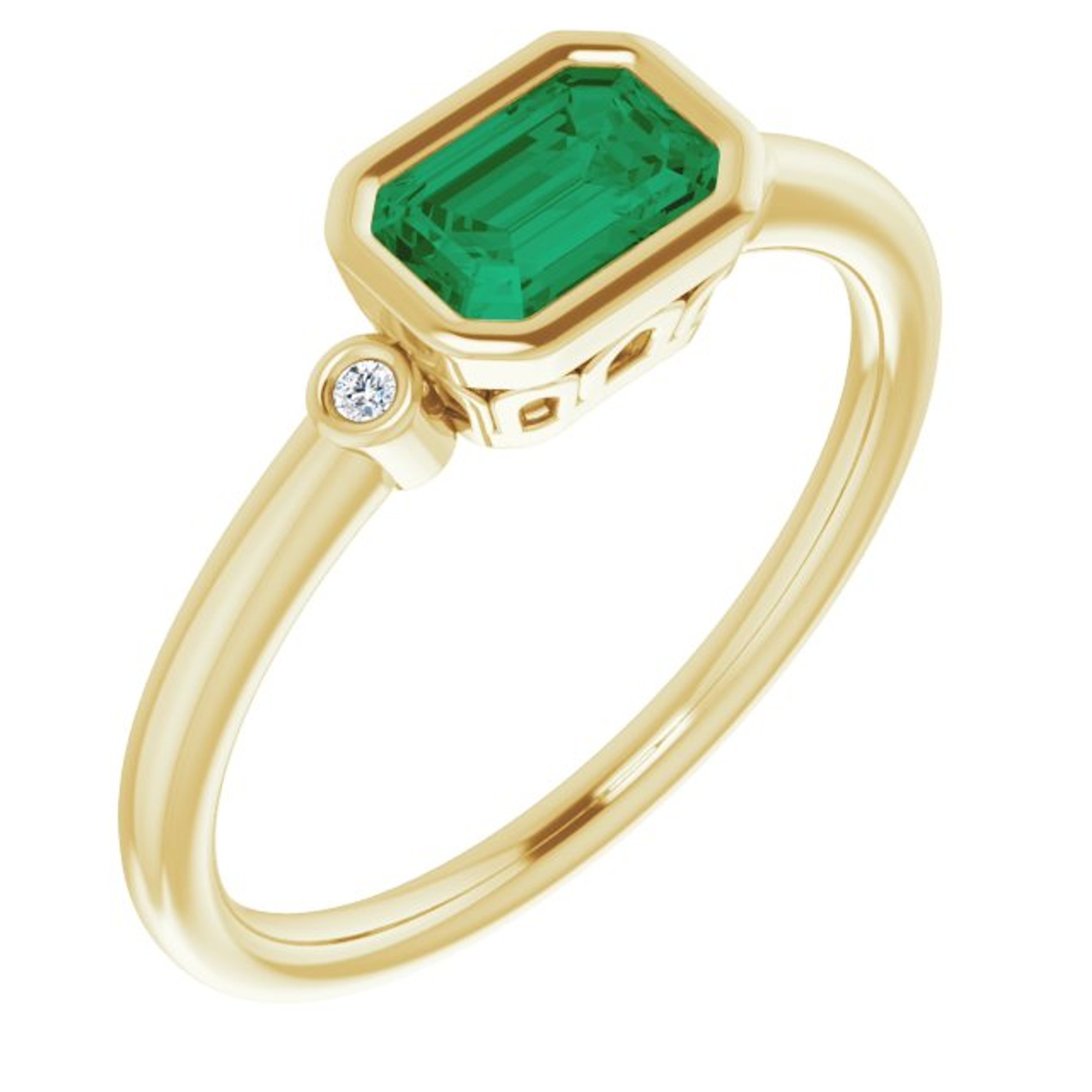 Green Topaz & Diamond ring set in 18ct yellow gold – Alicat Jewellery