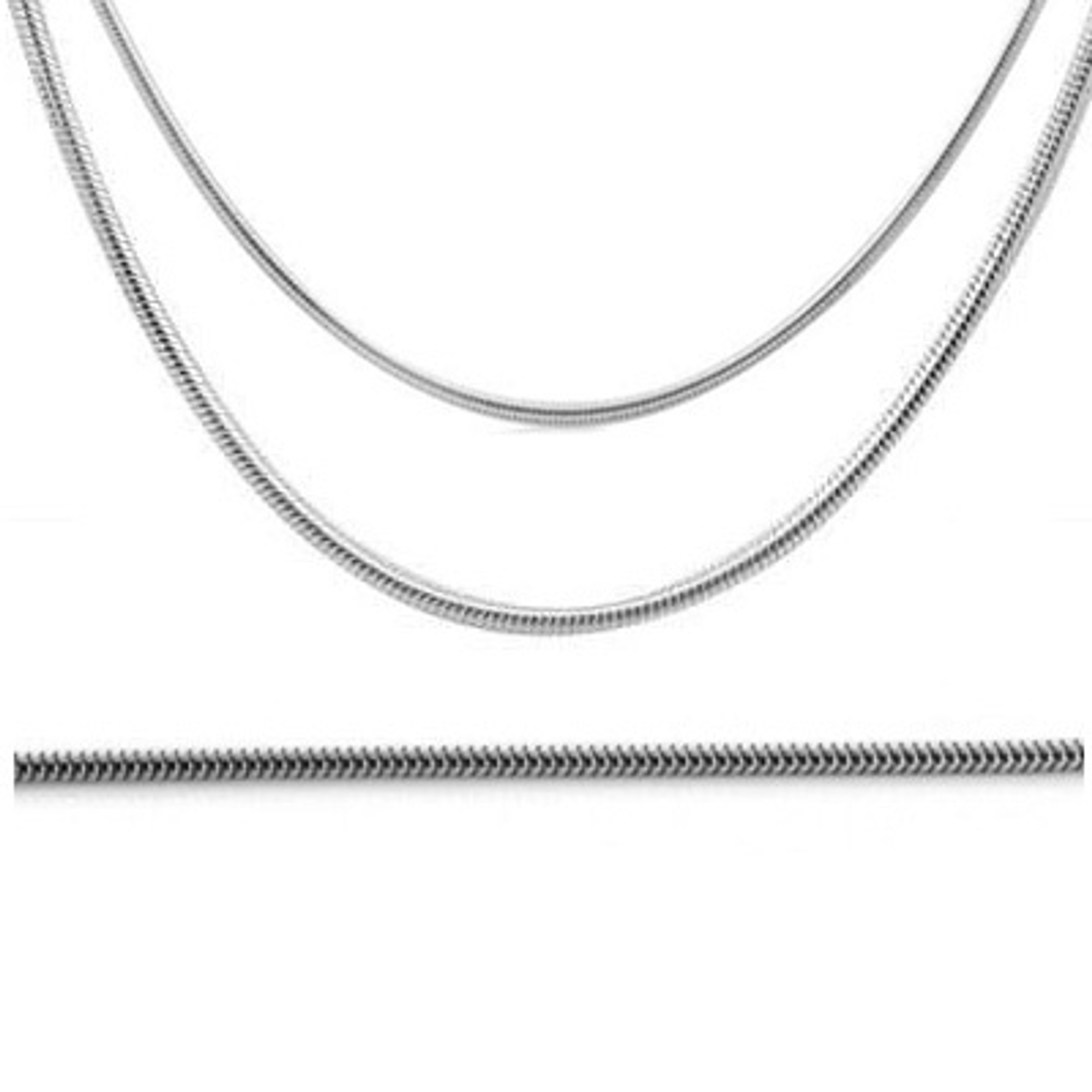 Snake Round Chains 14k White gold Snake 