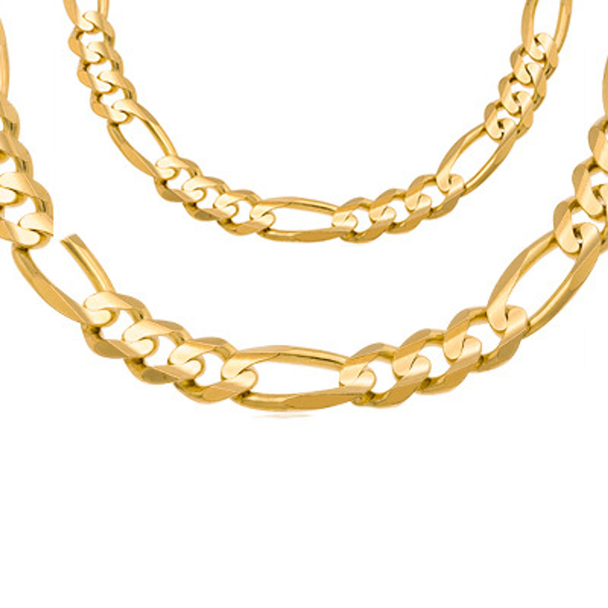 Details about   14K Yellow Gold Light Figaro Chain Bracelet Width 4.6mm Length 7 Inch