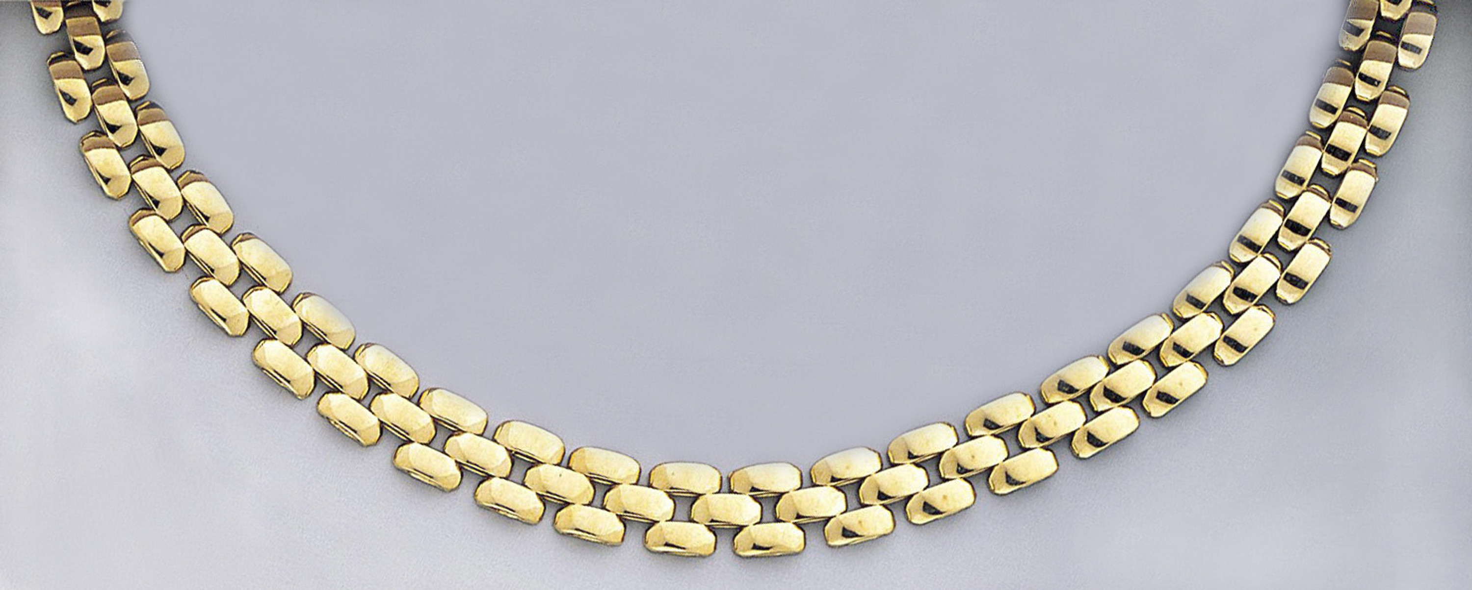 14k Gold 3 Row 8mm Panther Necklace 18 Inches 14k Gold 3 Row 8mm Panther Necklace 18 Inches