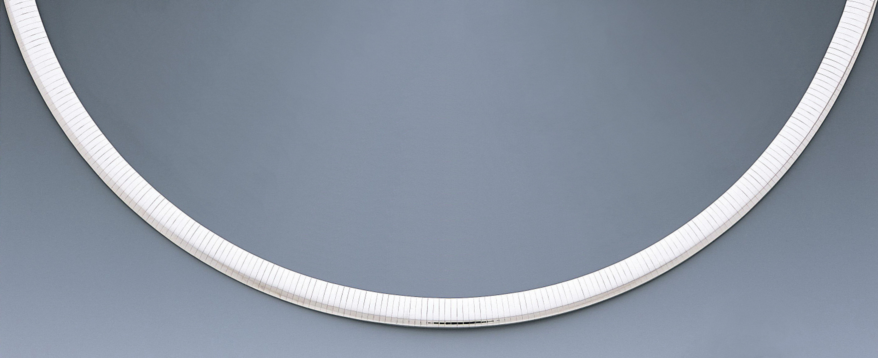 14k White Gold 8mm Domed Omega Necklace 18 Inches 14k White Gold 8mm Domed Omega Necklace 18 Inches