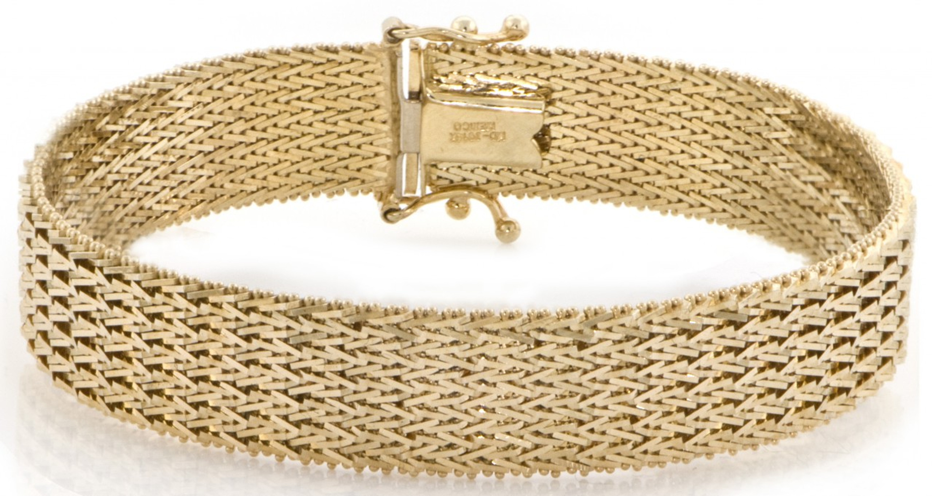 14k Gold 11mm Wheat Bracelet 8 Inches 14k Gold 11mm Wheat Bracelet 8 Inches