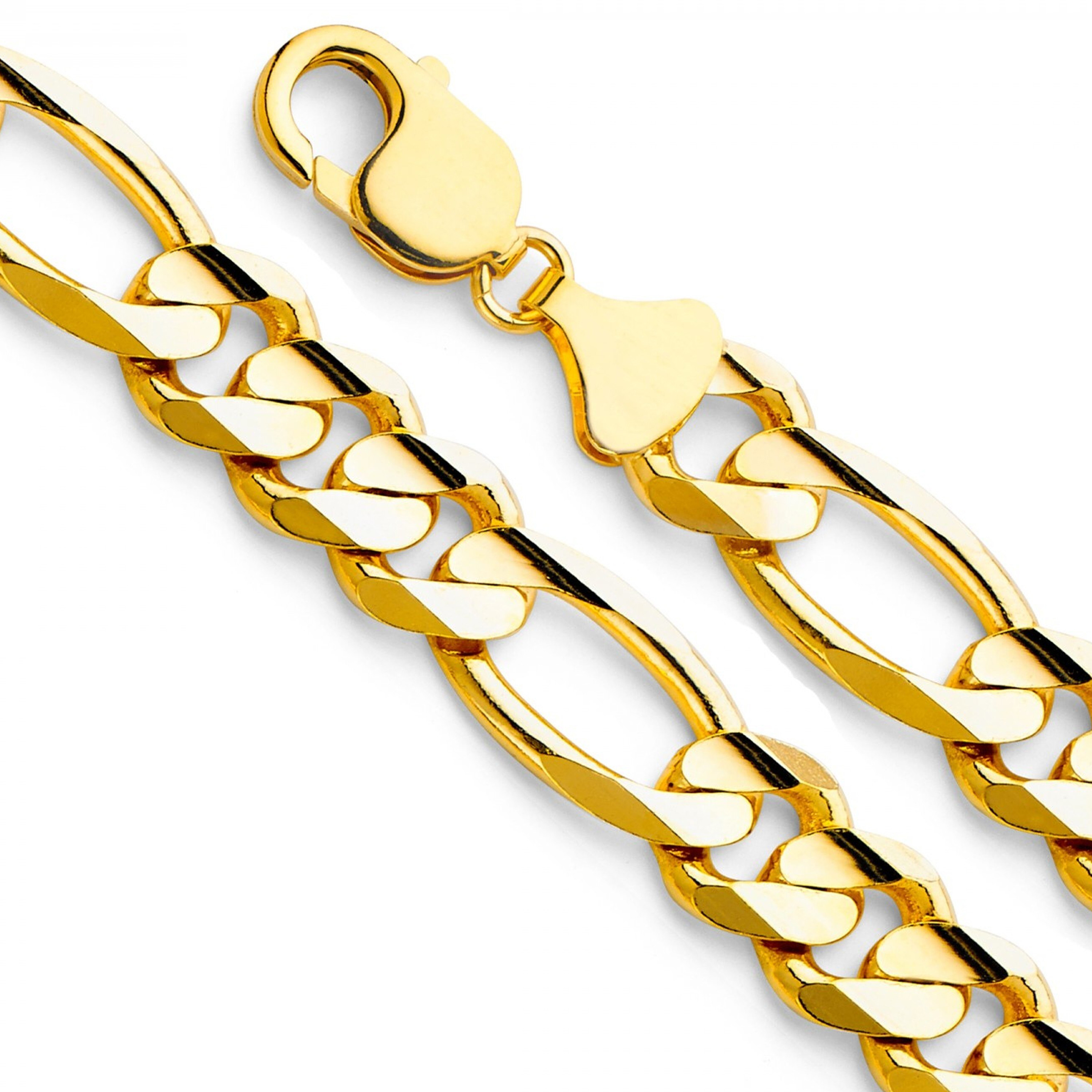 14k Gold 12mm Figaro Chain 22 Inches | SARRAF.COM