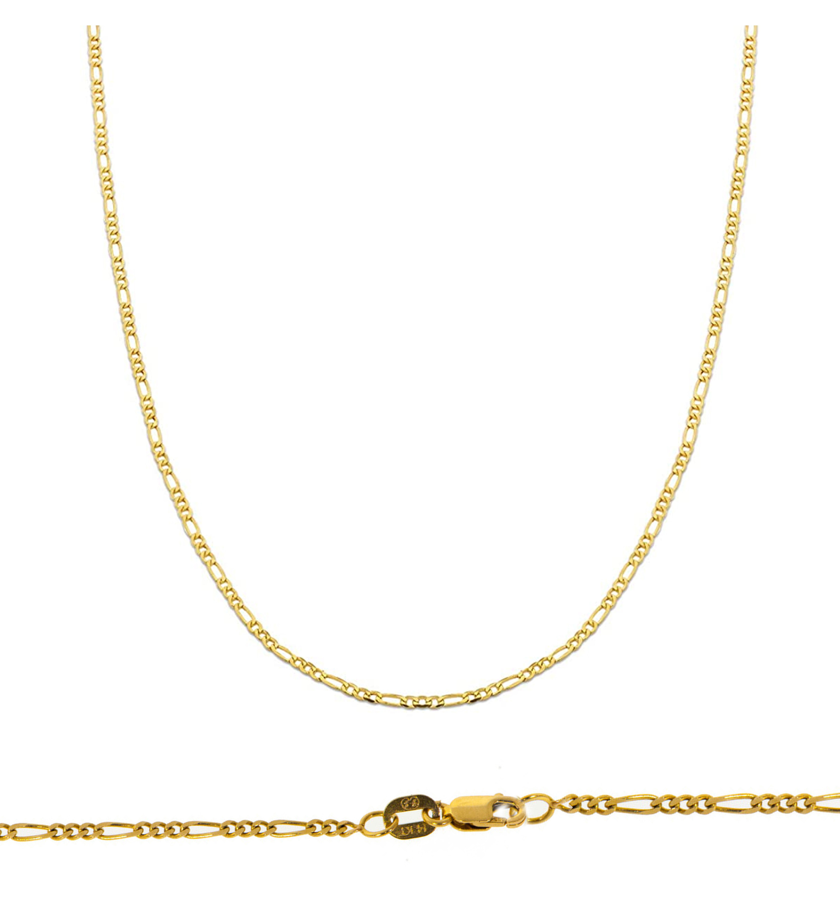 14k Gold 2.5mm Figaro Chain 26 Inches | SARRAF.COM