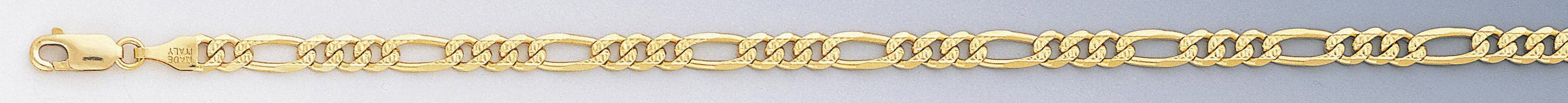 14k Gold 5mm Yellow Pave Figaro Chain 20 Inches 14k Gold 5mm Yellow Pave Figaro Chain 20 Inches