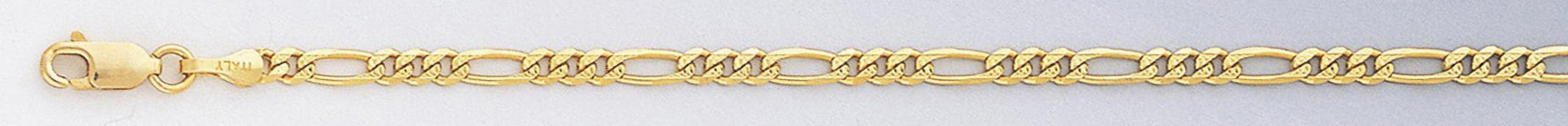 14k Gold 3mm Yellow Pave Figaro Chain 16 Inches 14k Gold 3mm Yellow Pave Figaro Chain 16 Inches