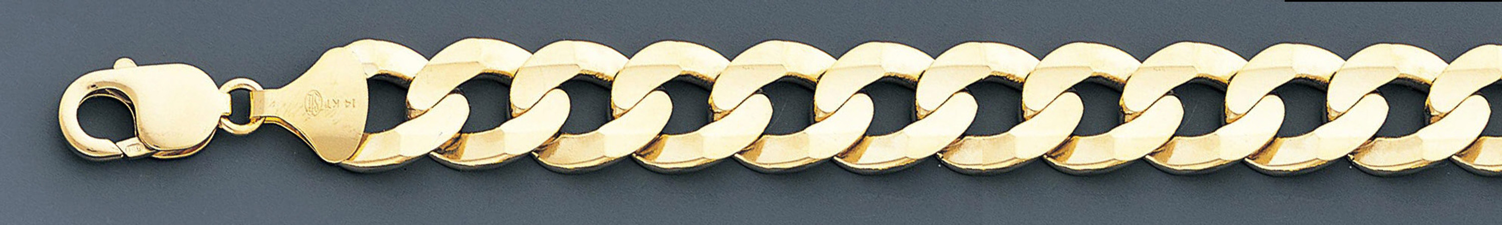 14k Gold 13.5mm Flat Curb Bracelet 9 Inches 14k Gold 13.5mm Flat Curb Bracelet 9 Inches