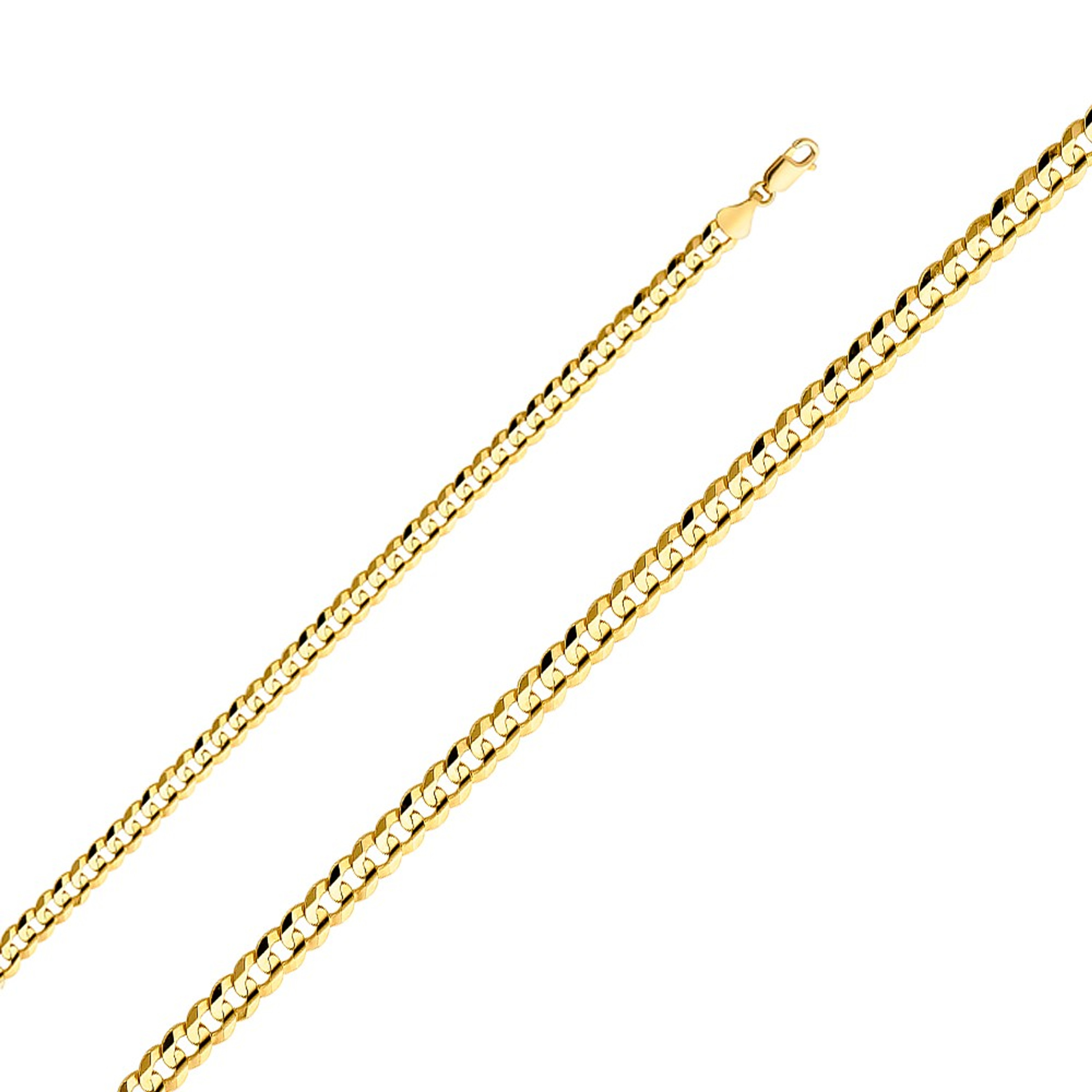 14k Gold 6mm Flat Curb Chain 24 Inches 14k Gold 6mm Flat Curb Chain 24 Inches