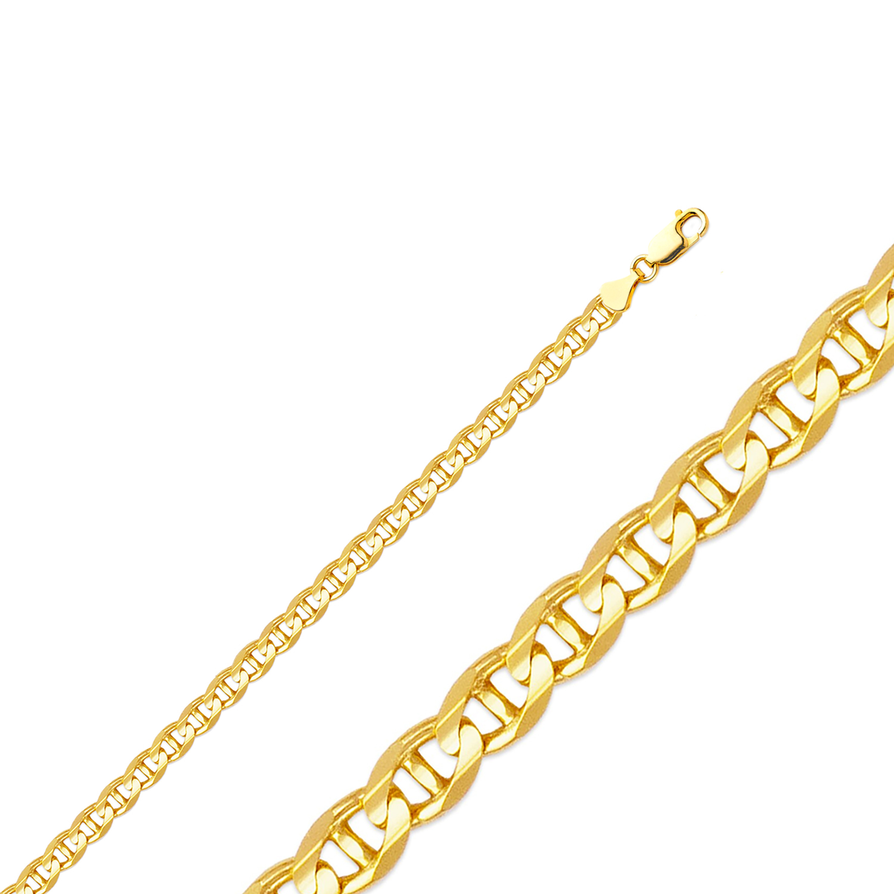 14k Gold 4.0mm Mariner Bracelet 7 Inches 14k Gold 4.0mm Mariner Bracelet 7 Inches