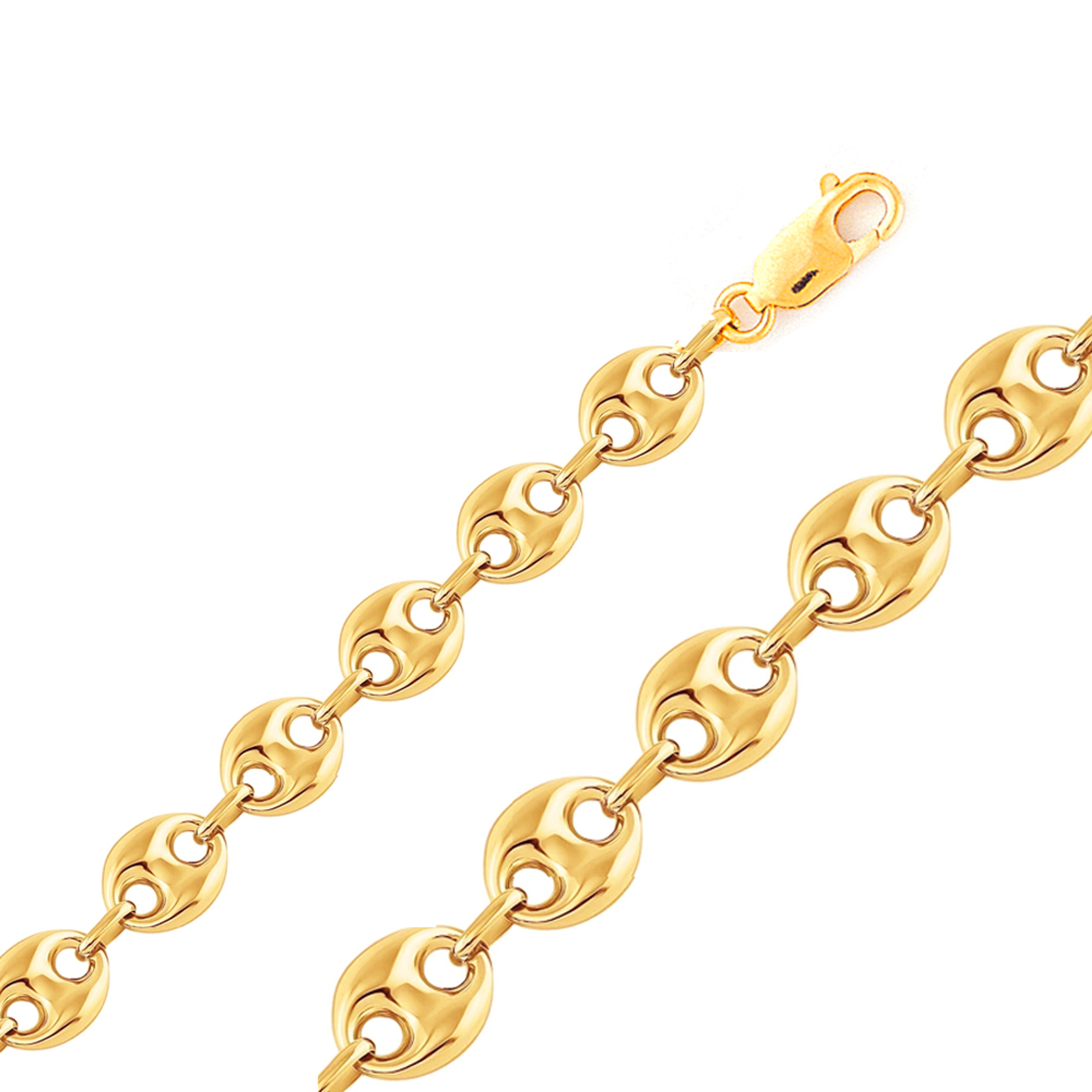 14k Gold 9.3mm Puffed Anchor Chain 24 Inches 14k Gold 9.3mm Puffed Anchor Chain 24 Inches