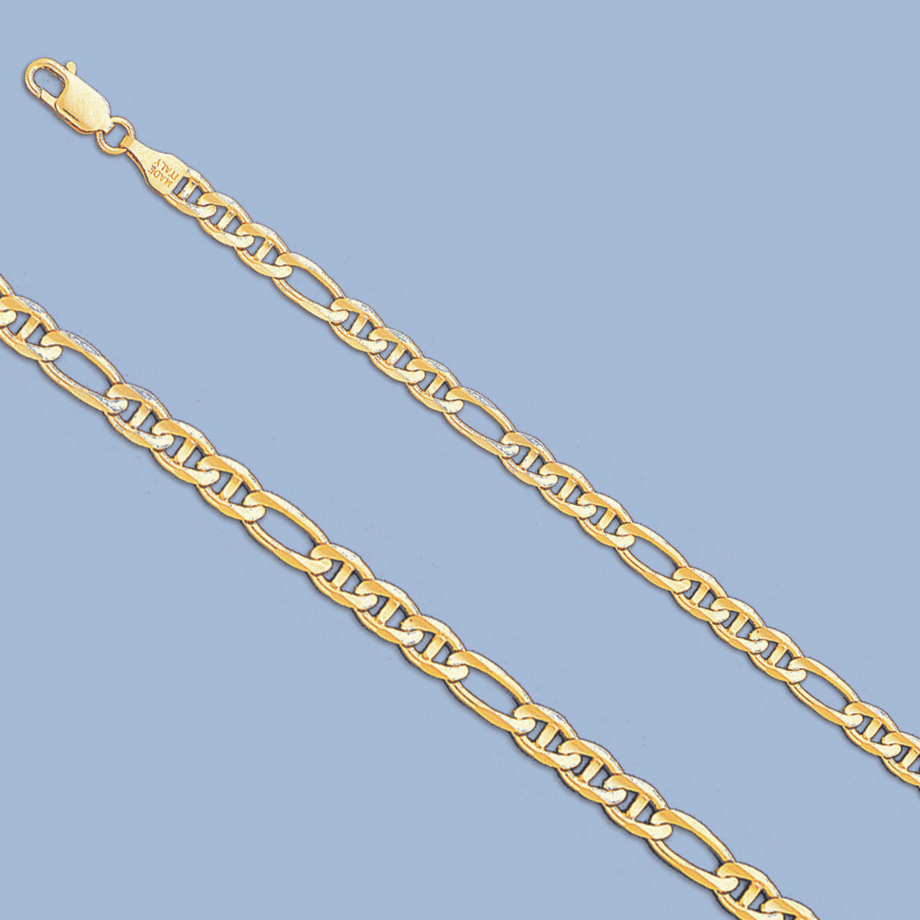 14K Yellow Gold 4.6mm Figaro Mariner Chain 22 Inches 14K Yellow Gold 4.6mm Figaro Mariner Chain 22 Inches