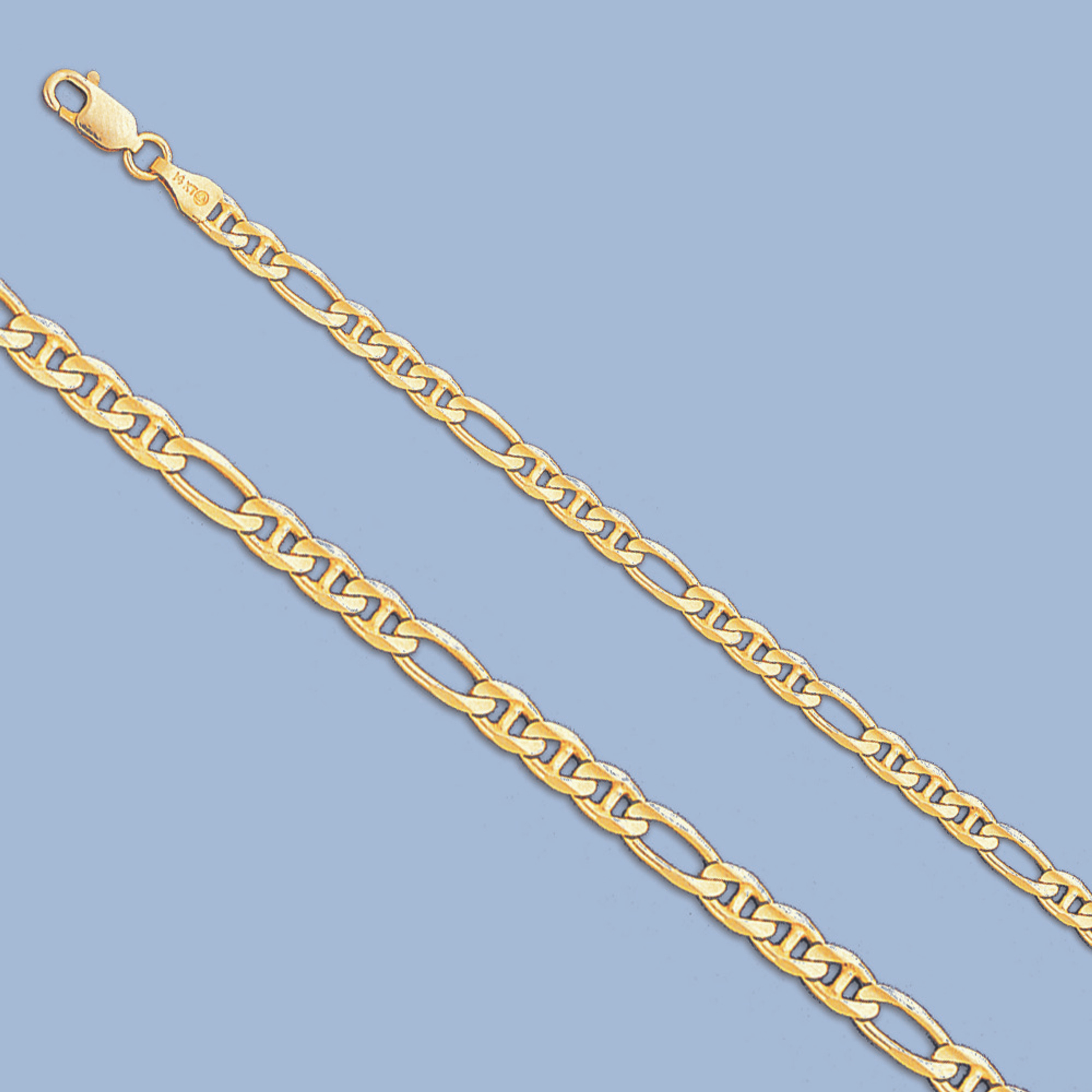 14K Yellow Gold 3.9mm Figaro Mariner Chain 30 Inches 14K Yellow Gold 3.9mm Figaro Mariner Chain 30 Inches