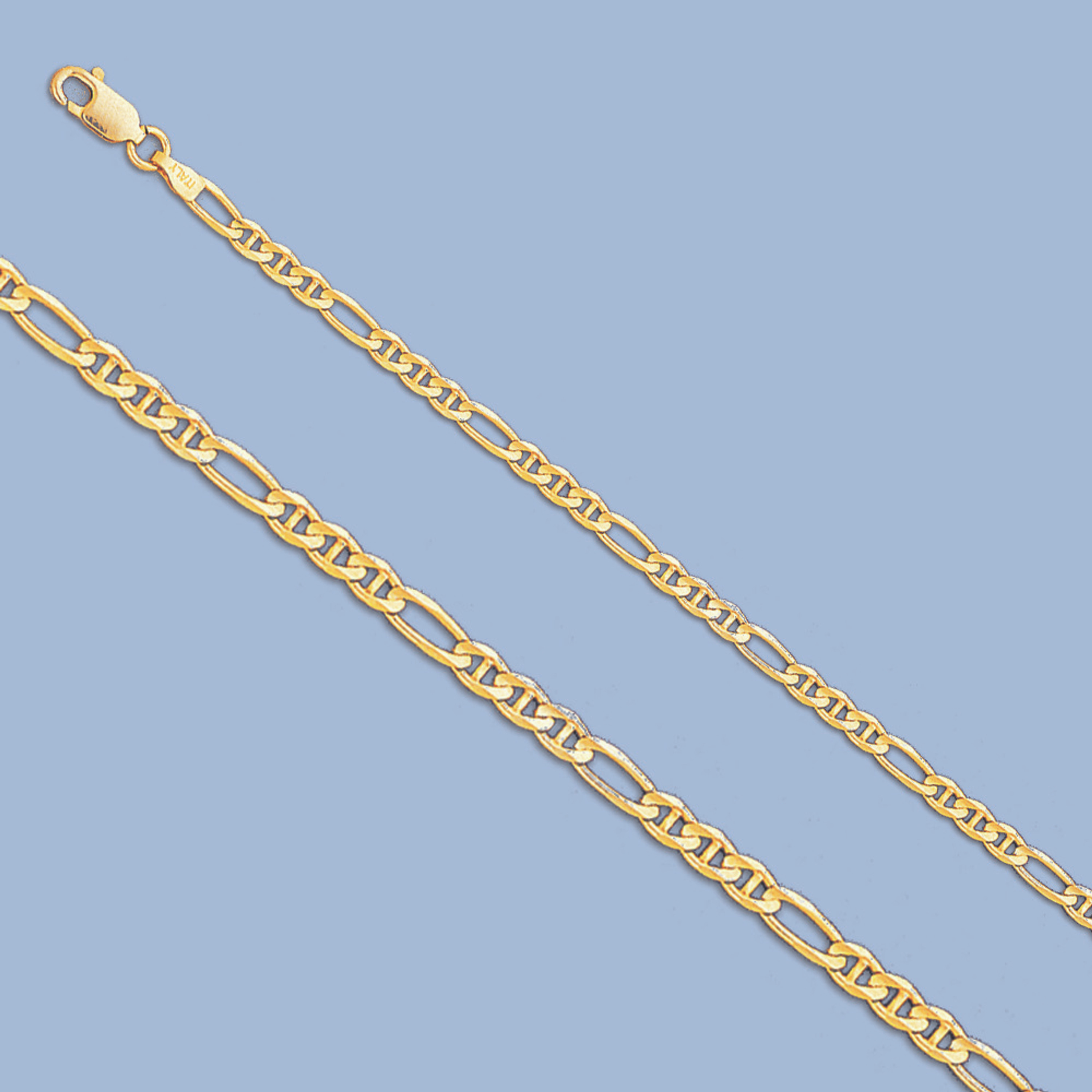 14K Yellow Gold 3.1mm Figaro Mariner Chain 22 Inches 14K Yellow Gold 3.1mm Figaro Mariner Chain 22 Inches