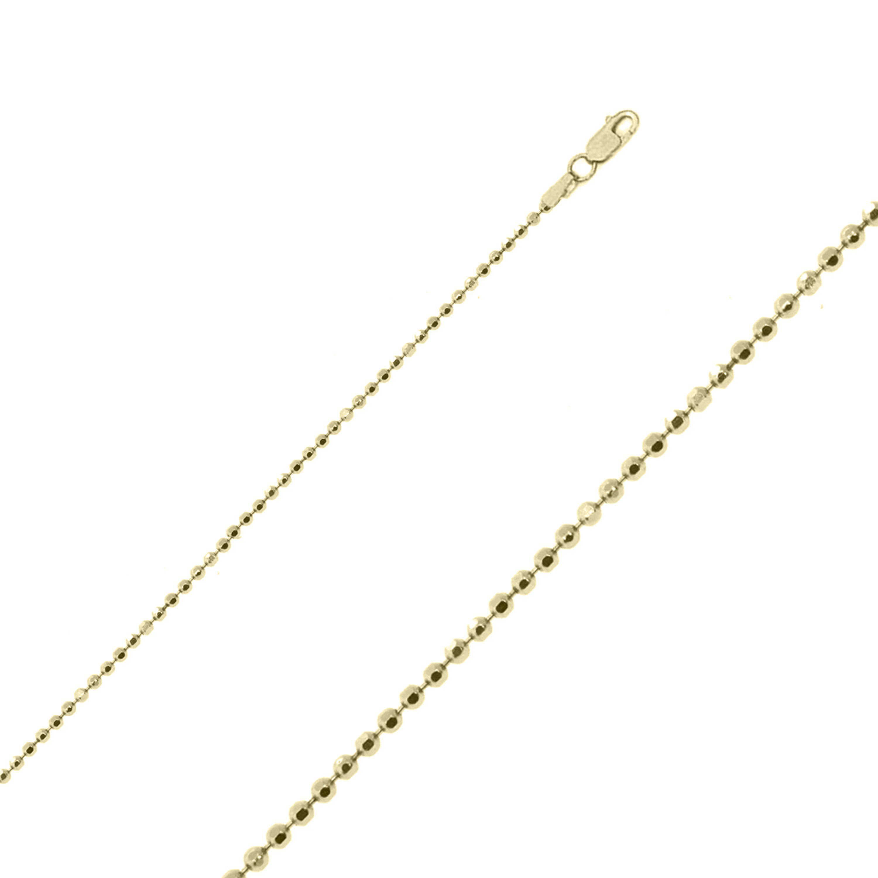 14K Yellow Gold 1.5mm Diamond Cut Ball Chain 16 Inches 14K Yellow Gold 1.5mm Diamond Cut Ball Chain 16 Inches