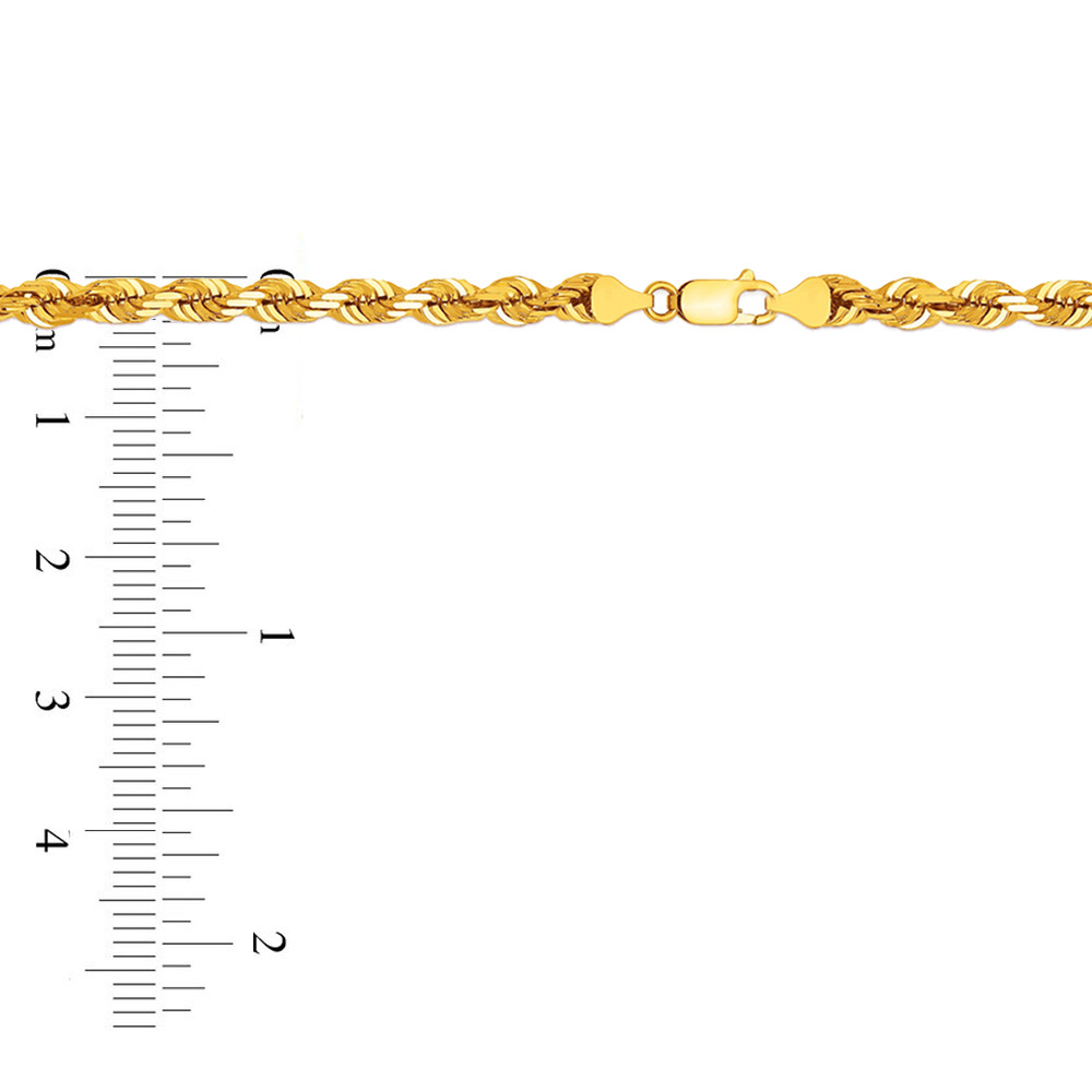 14k Gold 3mm Italian Diamond Cut Rope Bracelet 7 Inches | SARRAF.COM