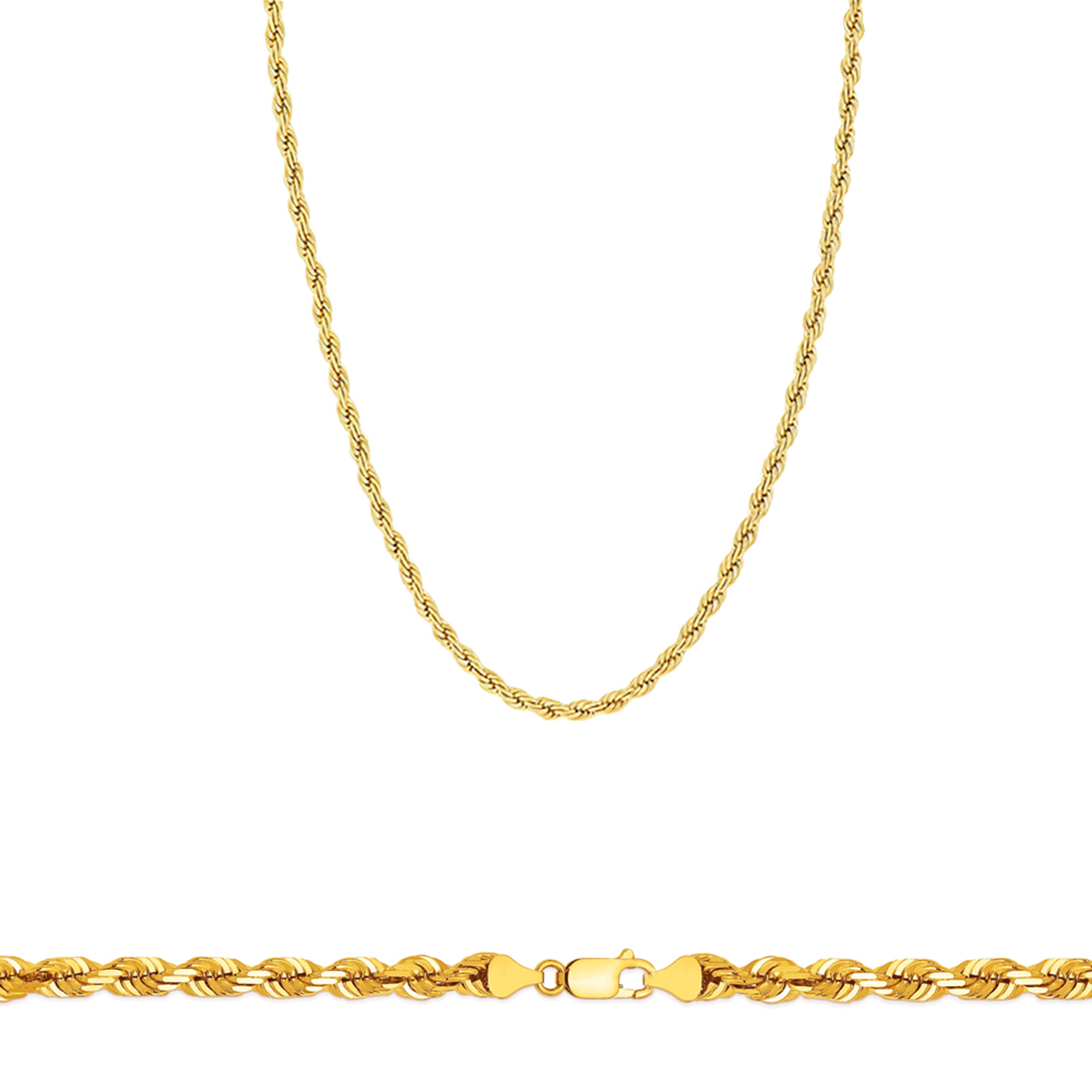 14k Gold 2mm Italian Diamond Cut Rope Bracelet 9 Inches 14k Gold 2mm Italian Diamond Cut Rope Bracelet 9 Inches