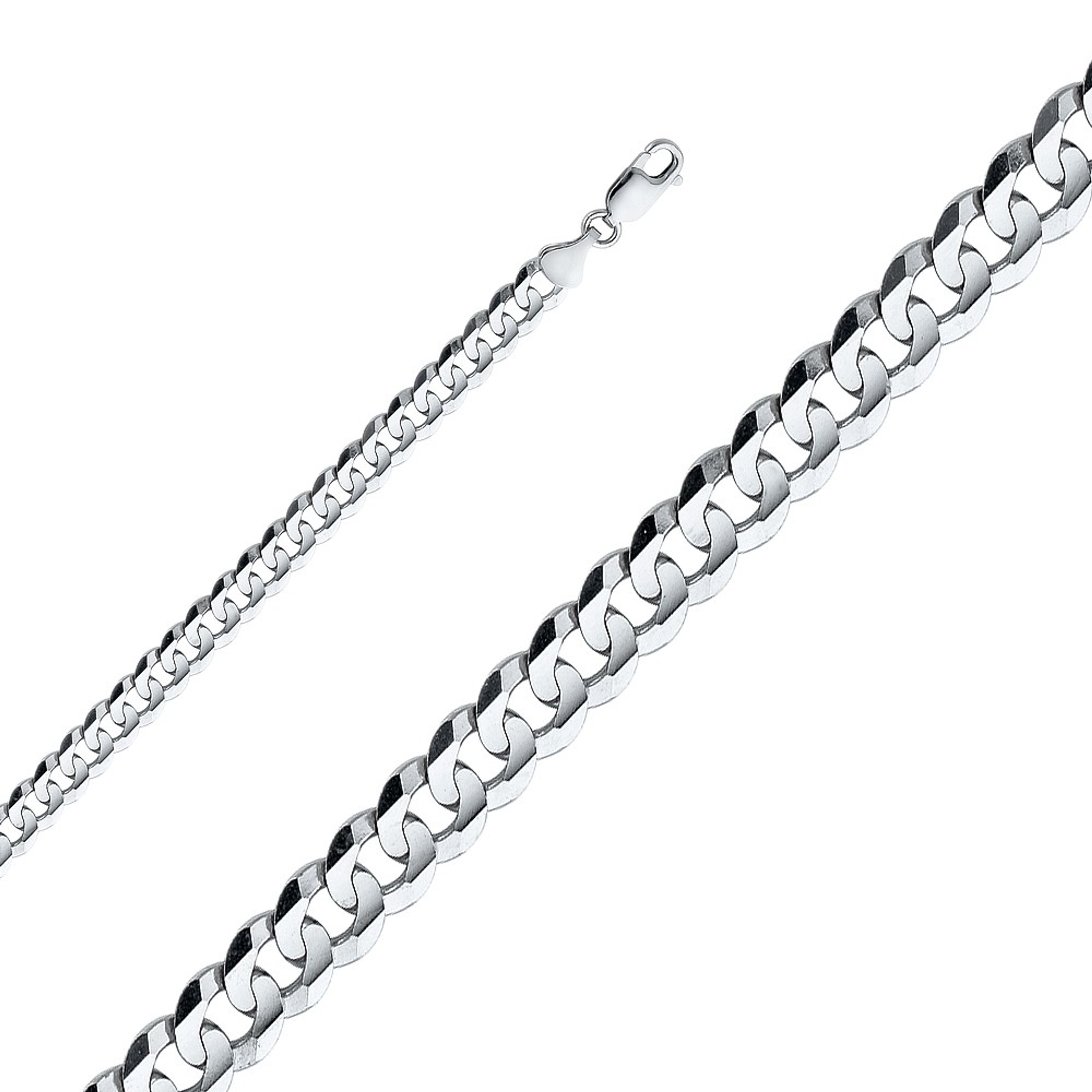 14k White Gold 7mm "Nickel Free" Curb Bracelet 9" 14k White Gold 7mm "Nickel Free" Curb Bracelet 9"