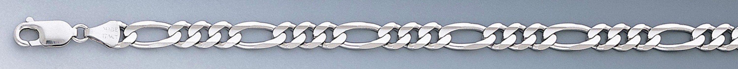 14k White Gold 6.0mm "Nickel Free" Figaro Bracelet 7" 14k White Gold 6.0mm "Nickel Free" Figaro Bracelet 7"
