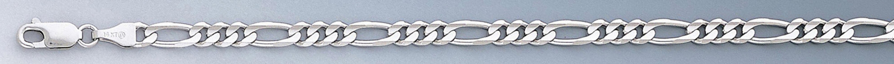 14k White Gold 4.6mm "Nickel Free" Figaro Bracelet 8" 14k White Gold 4.6mm "Nickel Free" Figaro Bracelet 8"