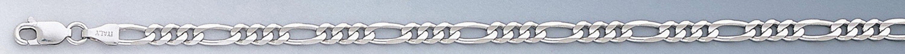 14k White Gold 4.0mm "Nickel Free" Figaro Bracelet 8" 14k White Gold 4.0mm "Nickel Free" Figaro Bracelet 8"