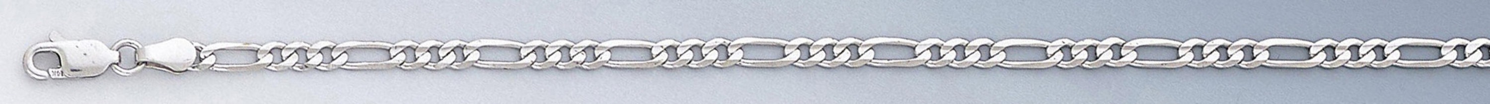 14k White Gold 3.1mm "Nickel Free" Figaro Bracelet 7" 14k White Gold 3.1mm "Nickel Free" Figaro Bracelet 7"