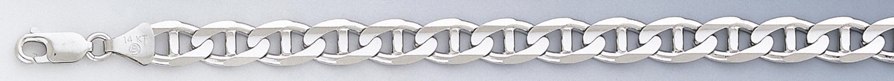 14k White Gold 8.1mm "Nickel Free" Mariner Bracelet 8" 14k White Gold 8.1mm "Nickel Free" Mariner Bracelet 8"