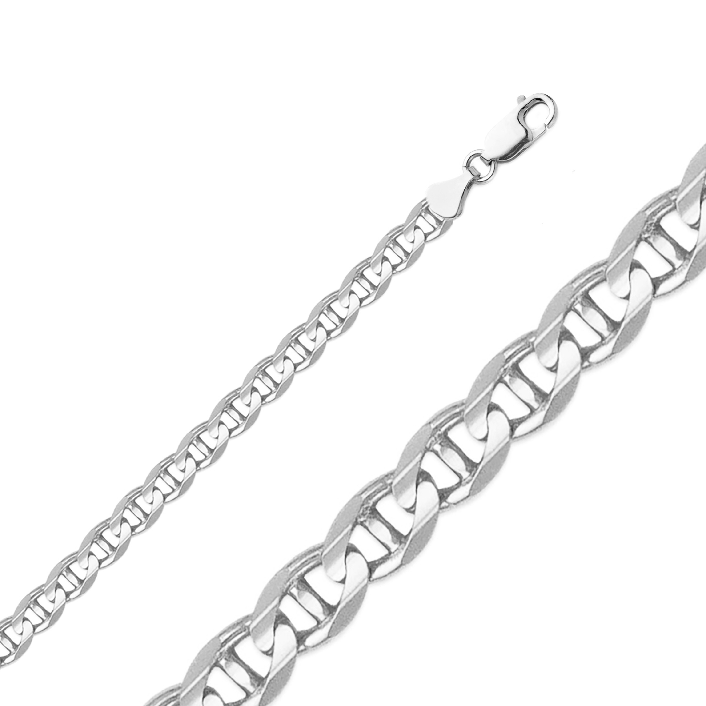 14k White Gold 7mm (Nickel Free) Mariner Chain 24 Inches 14k White Gold 7mm (Nickel Free) Mariner Chain 24 Inches